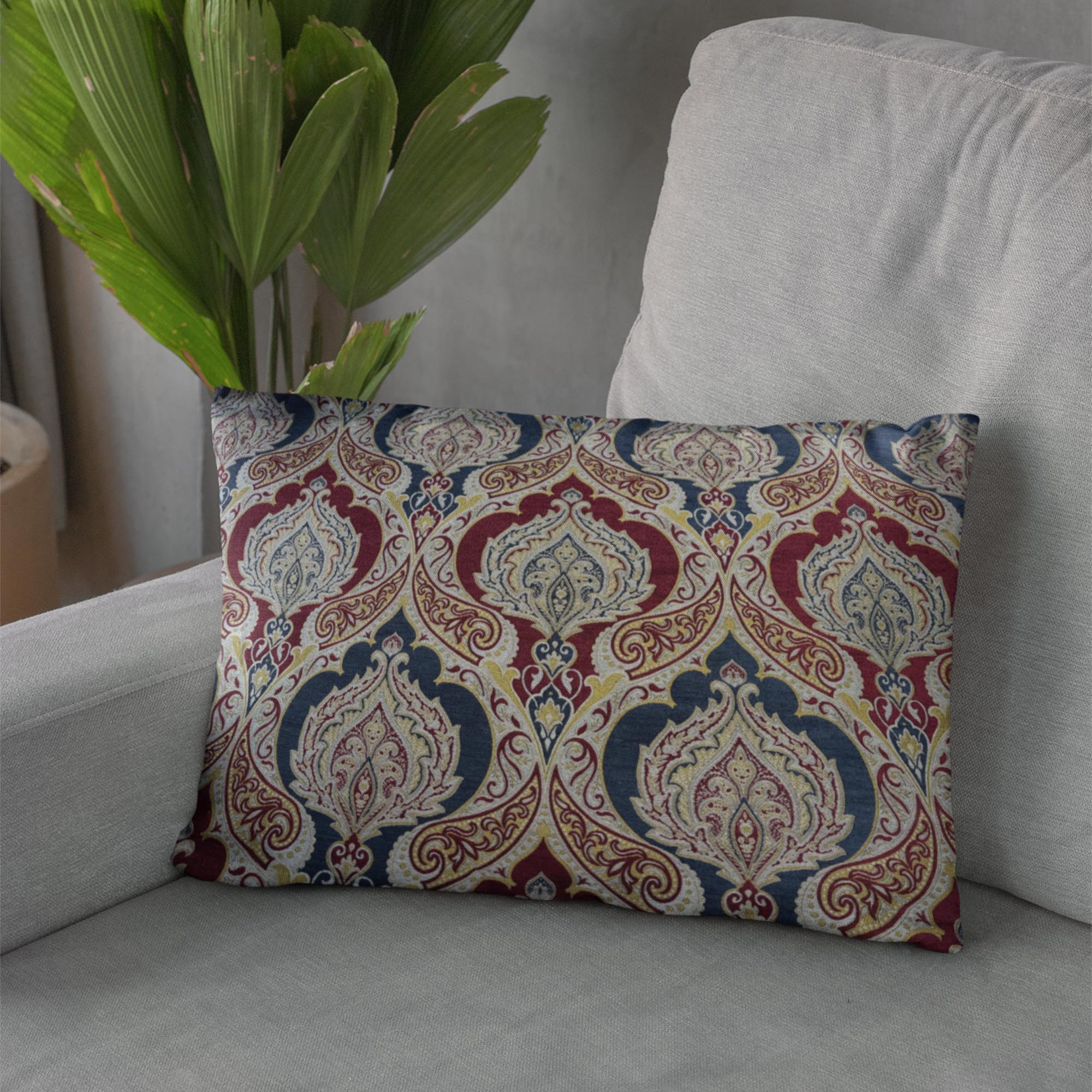 Plutus Multicolor Elegant Essence Paisley Luxury Throw Pillow-2