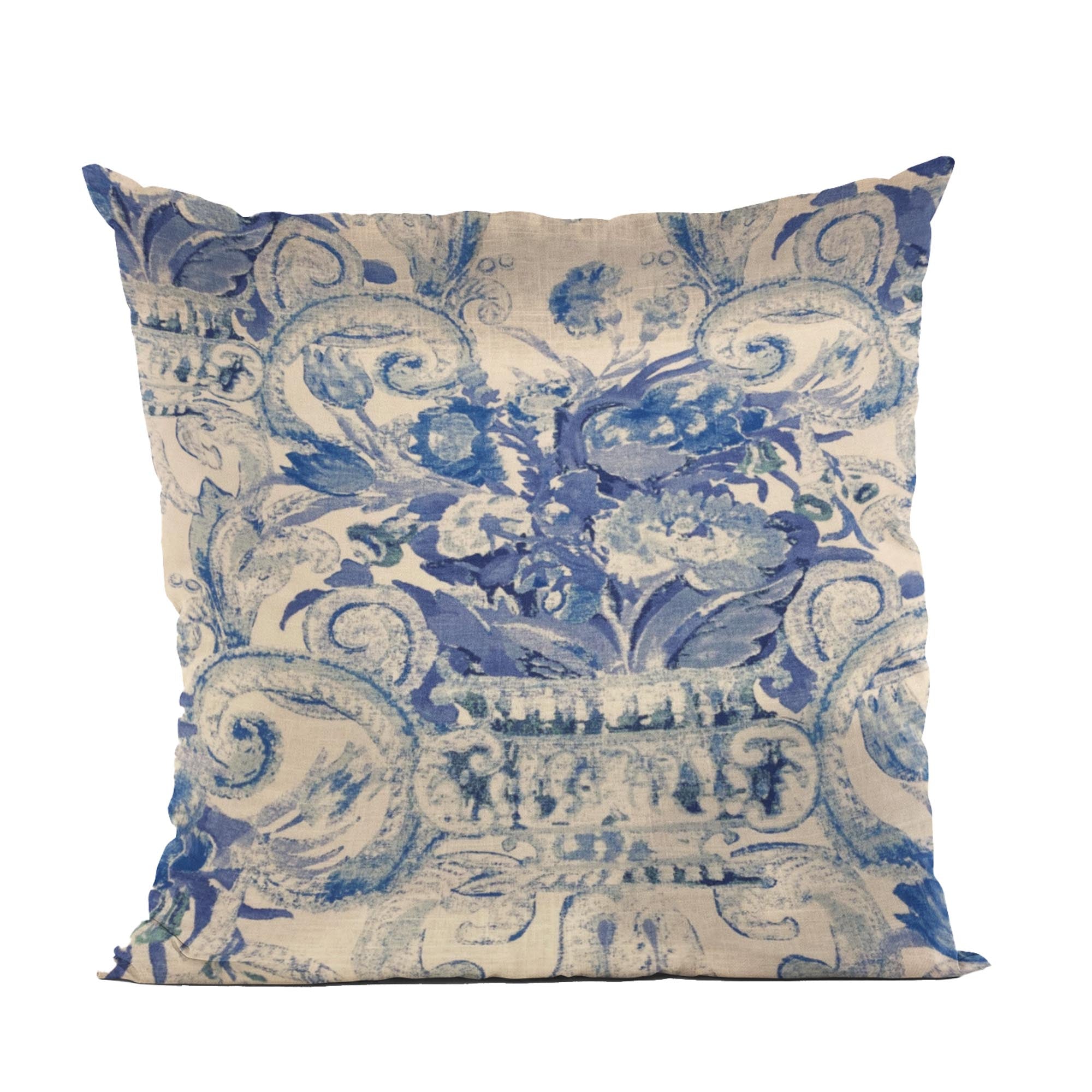 Plutus Blue Beige Ocean Breeze iKat Luxury Throw Pillow-0