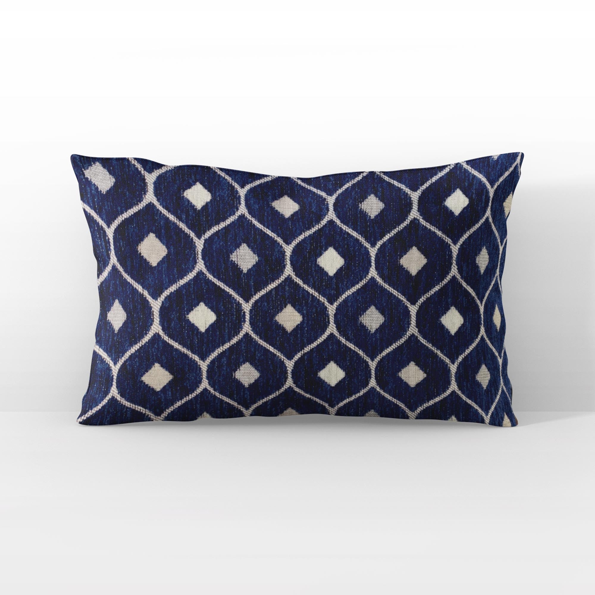 Plutus Navy Beige Nautical Dot Dots Luxury Throw Pillow-3