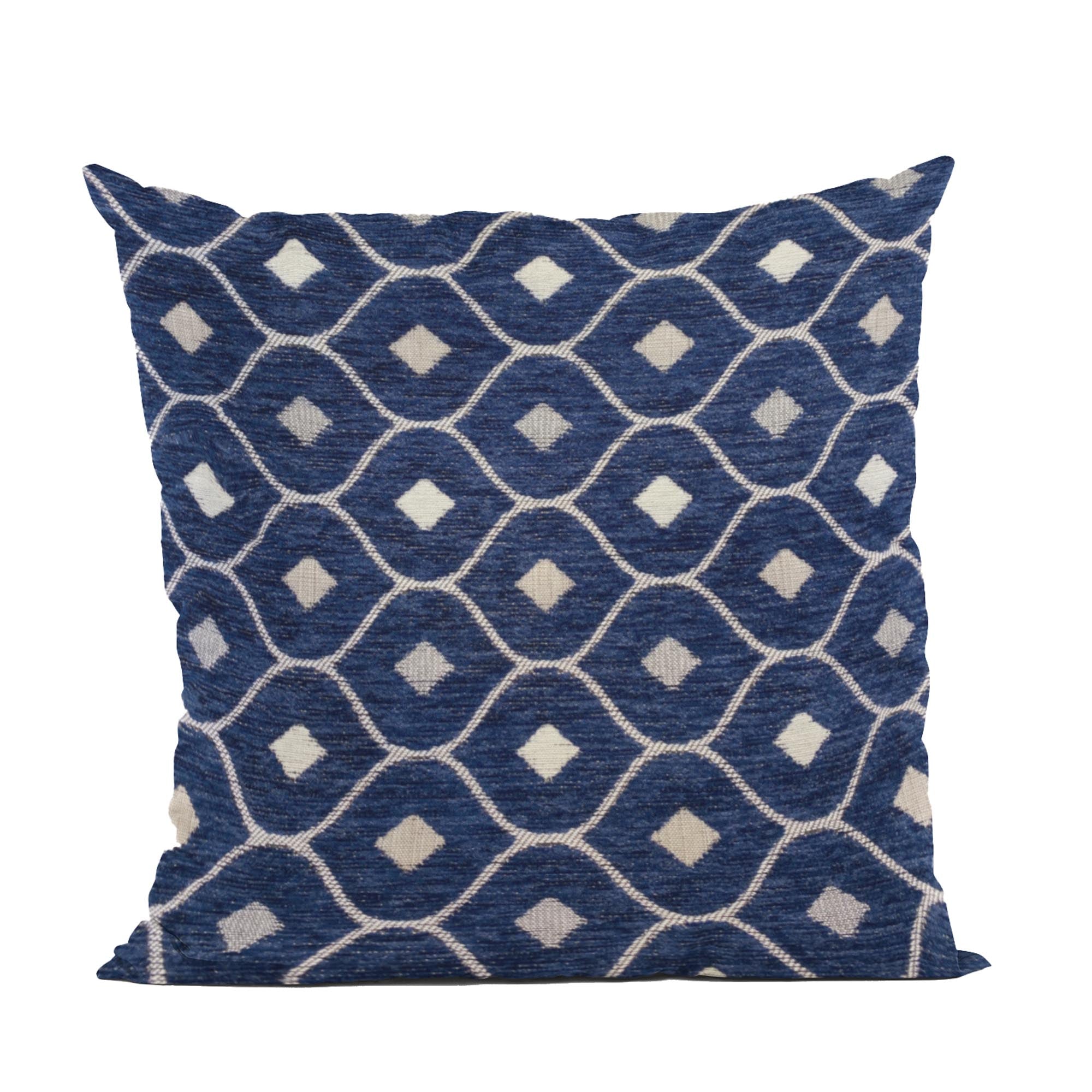 Plutus Navy Beige Nautical Dot Dots Luxury Throw Pillow-0