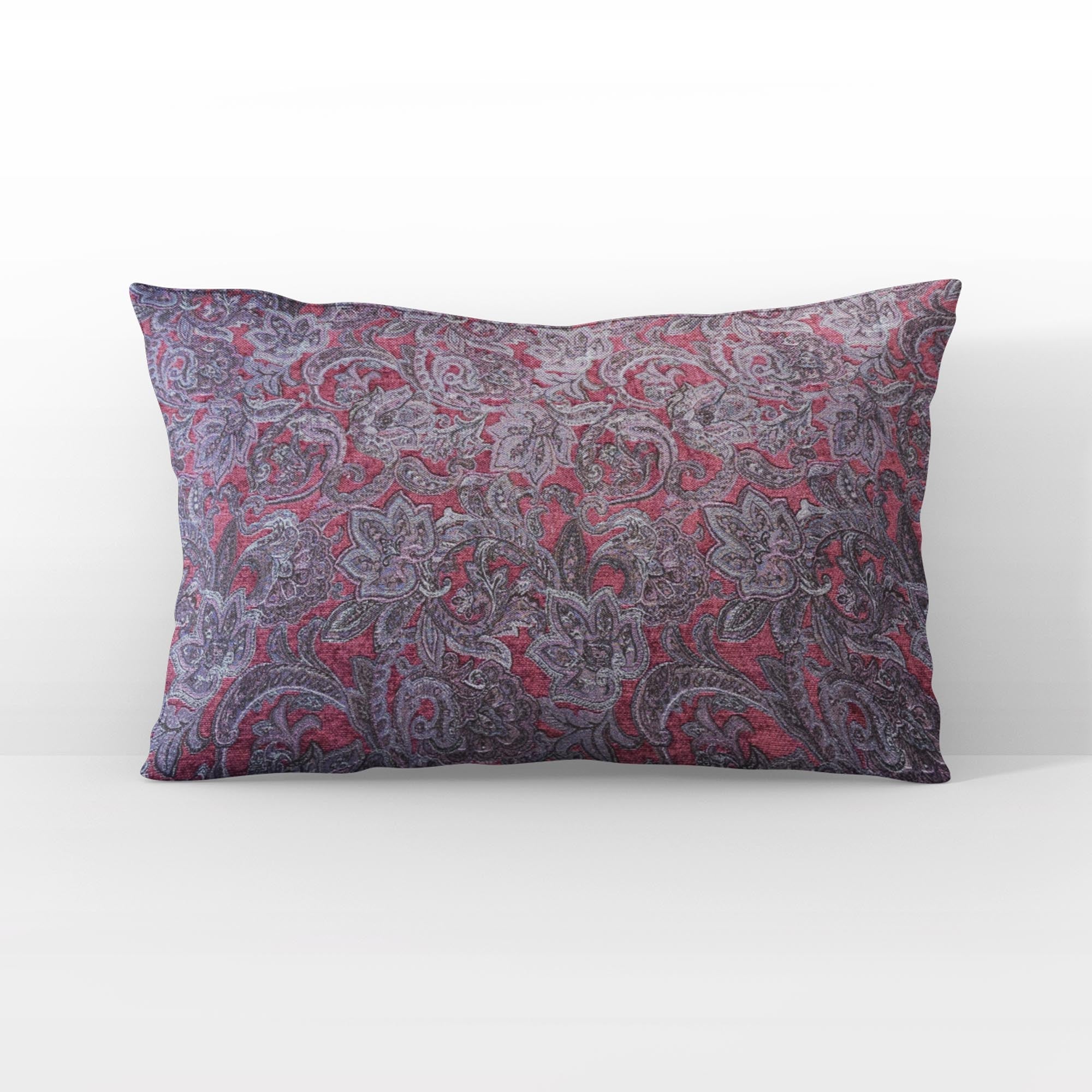 Plutus Purple Lavender Elegance Paisley Luxury Throw Pillow-3