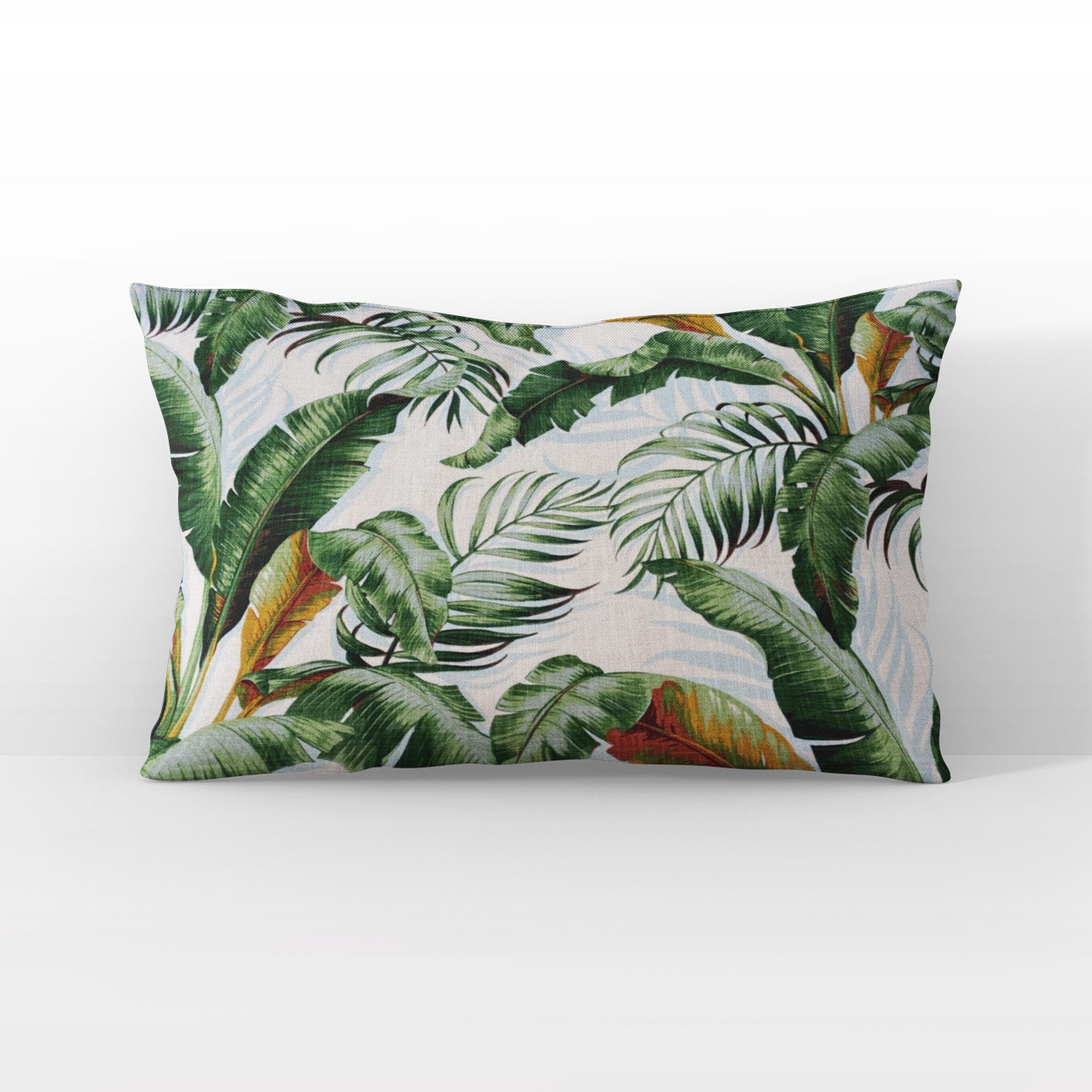 Plutus Green White Leafy Luxe Floral Luxury Throw Pillow-3