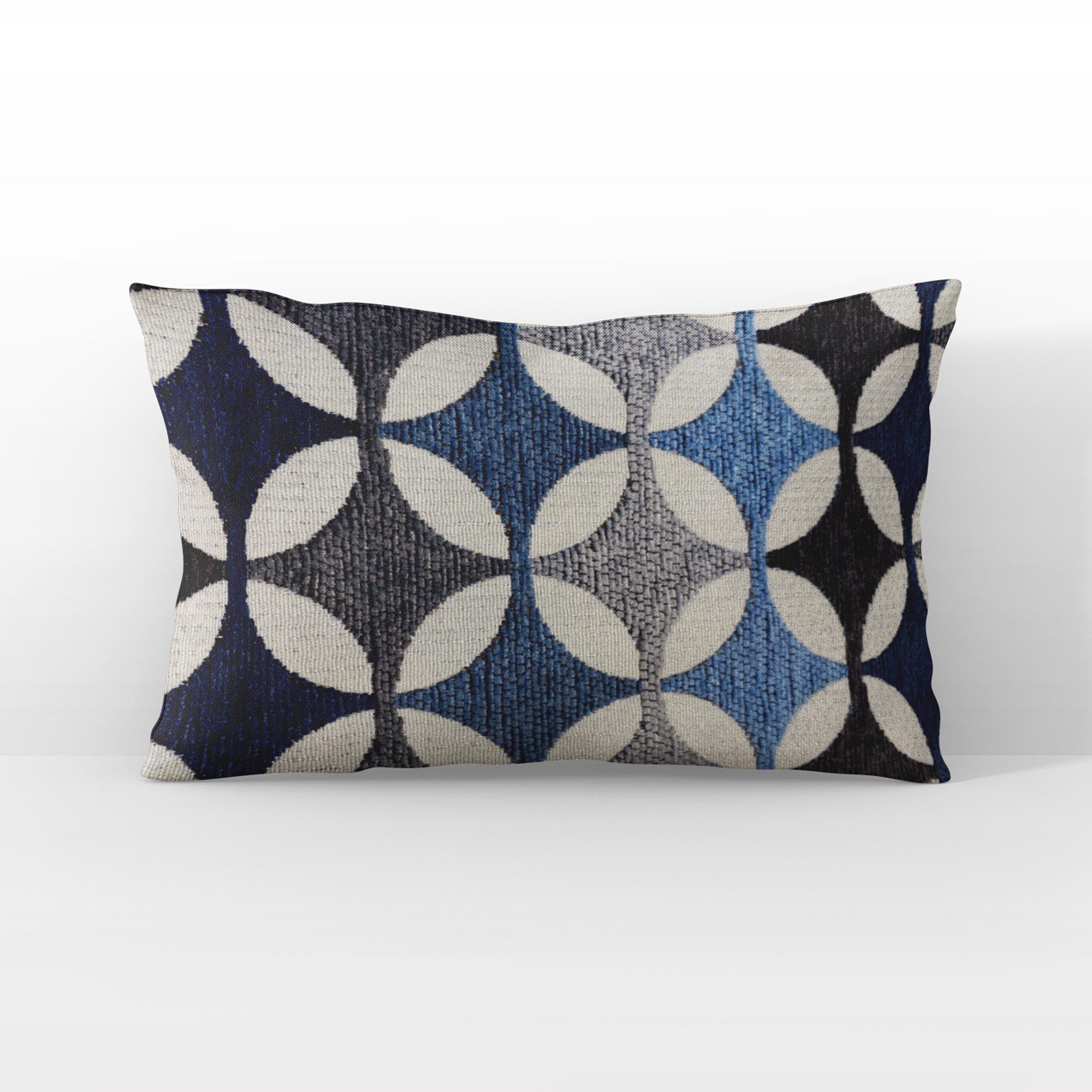 Plutus Gray Blue Biege Coastal Prism Diamonds Luxury Throw Pillow-3