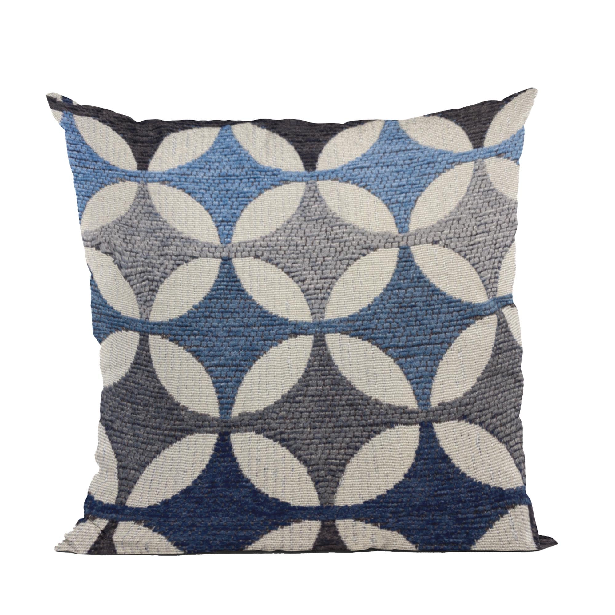 Plutus Gray Blue Biege Coastal Prism Diamonds Luxury Throw Pillow-0