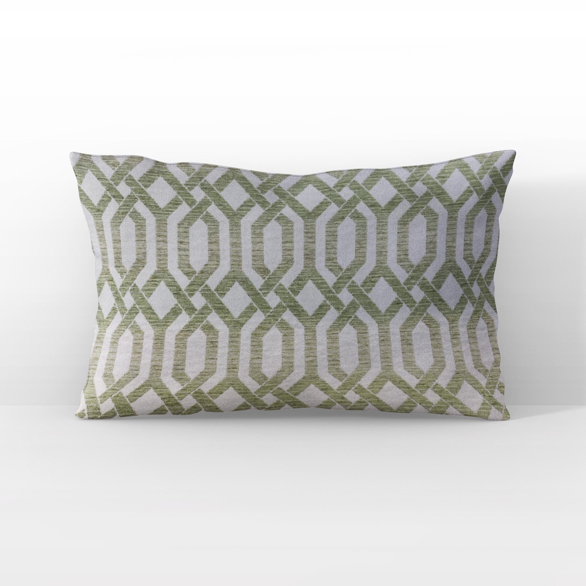 Plutus Green Beige Serene Meadow Imperial Trellis Luxury Throw Pillow-3