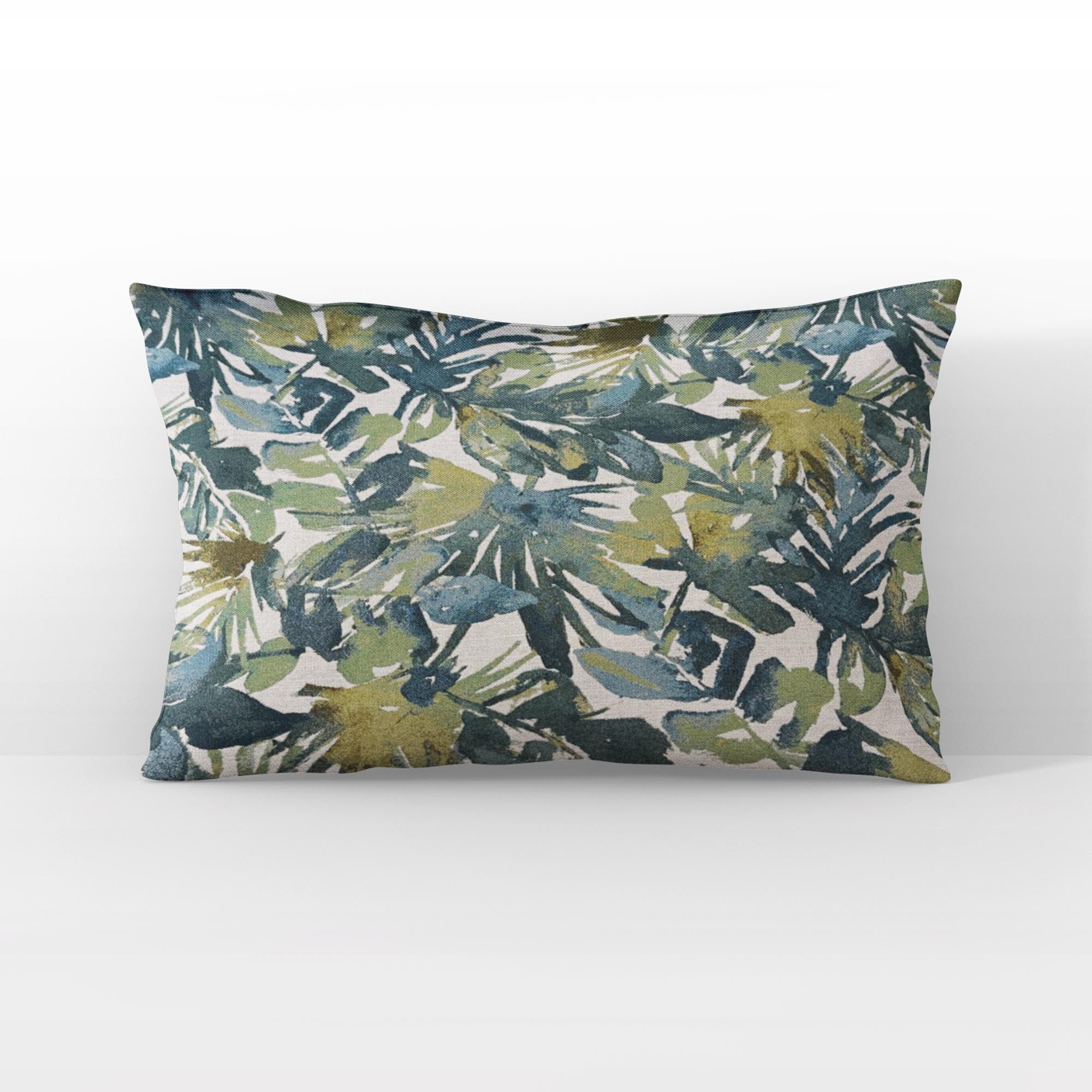 Plutus Green Yellow Nature’s Embrace Floral Luxury Throw Pillow-3