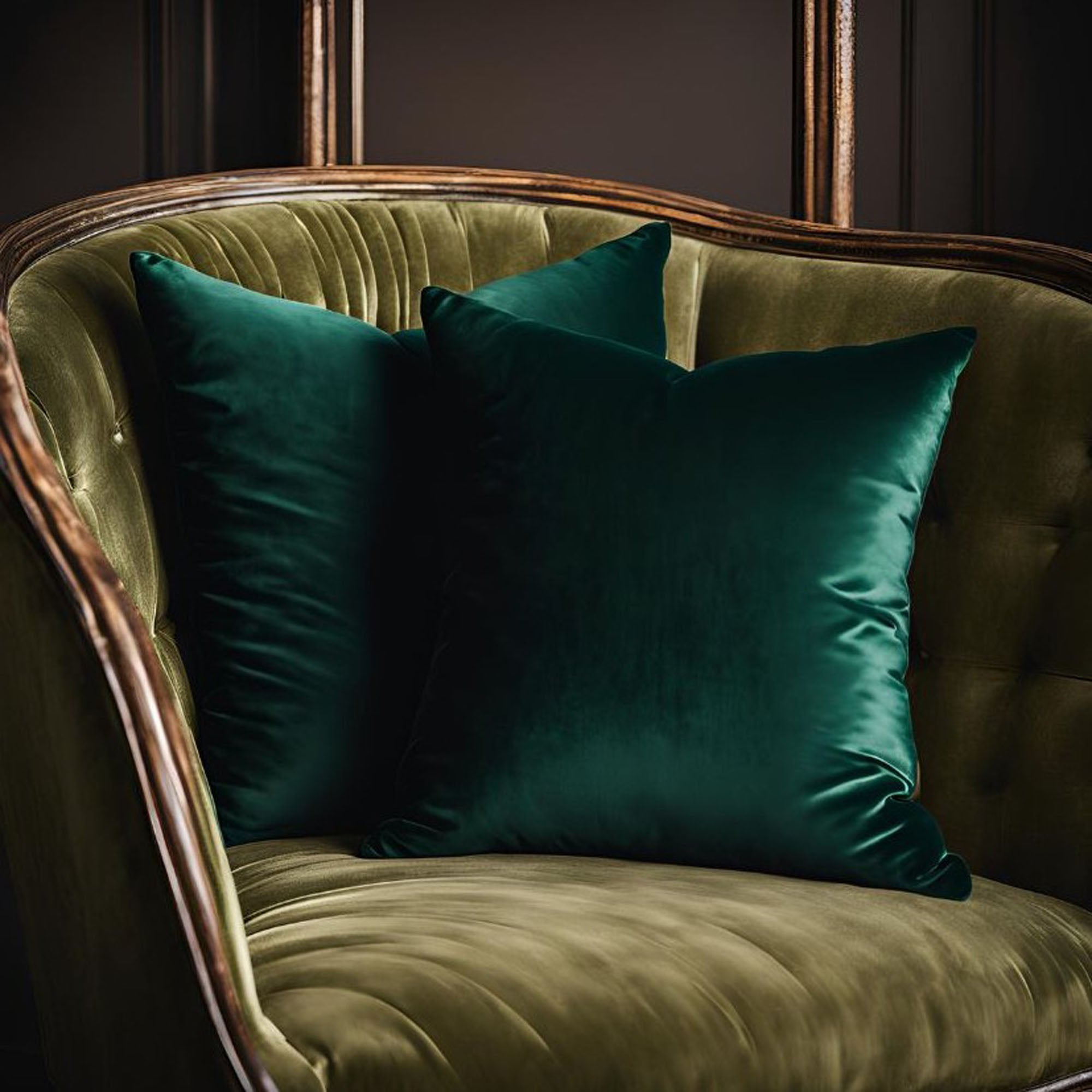 Plutus Emerald Opulence Velvet Luxury Throw Pillow-0