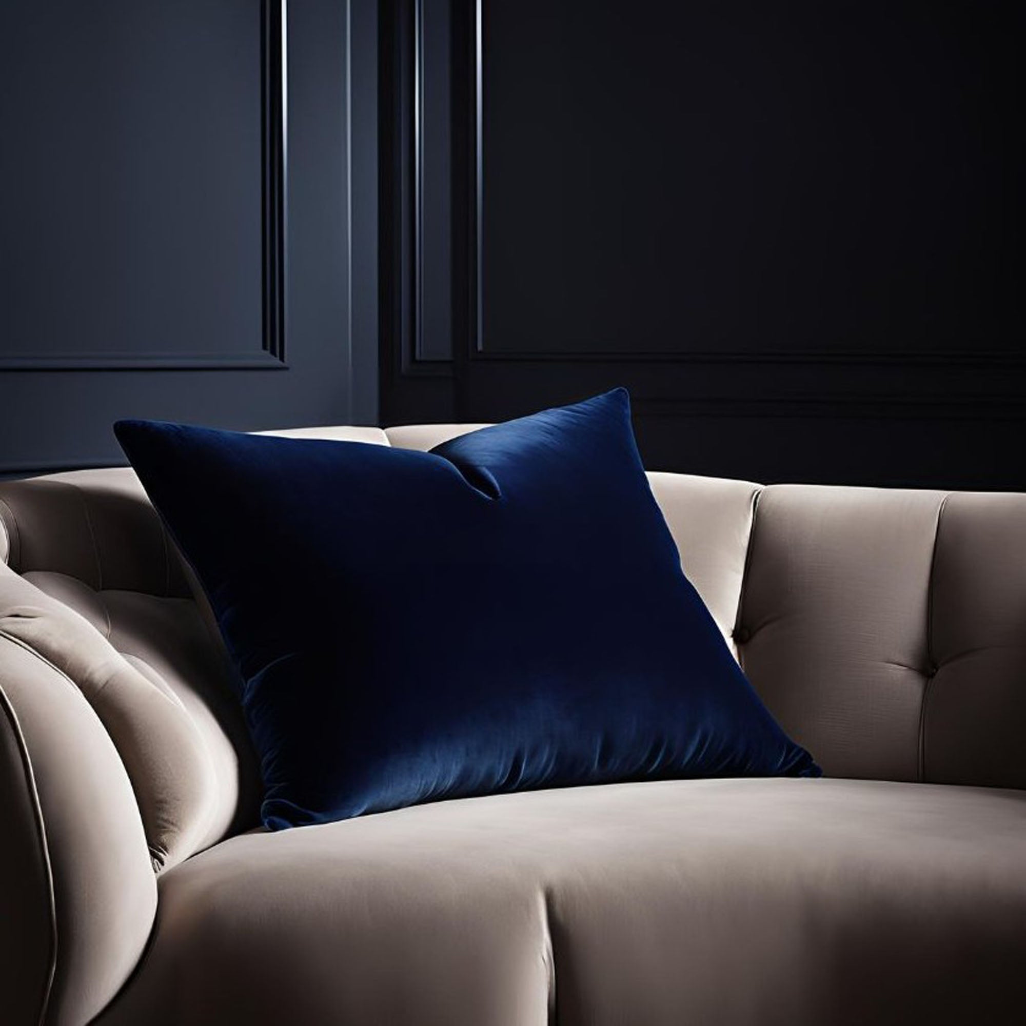 Plutus Sapphire Serenity Velvet Luxury Throw Pillow-3