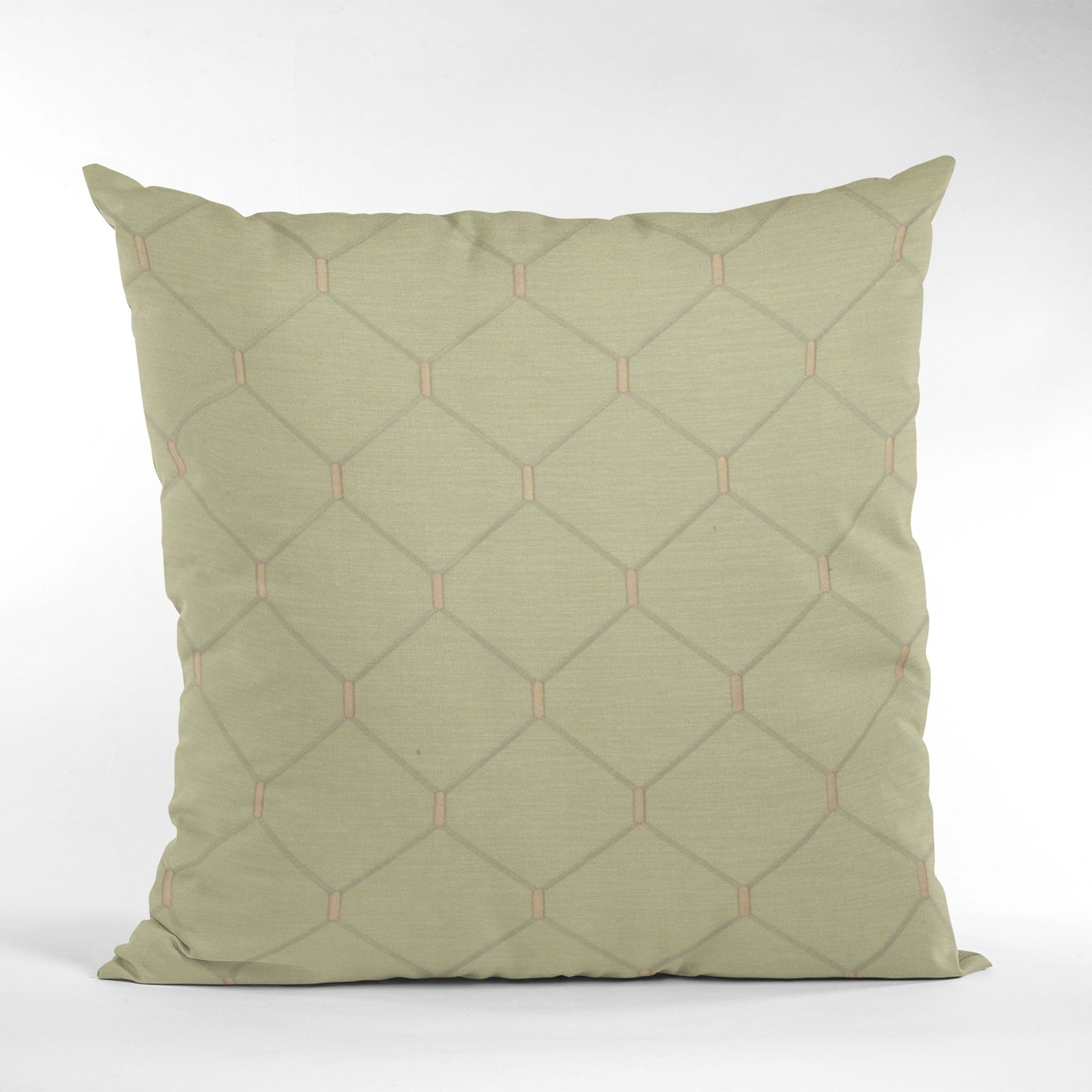 Plutus Creamy White Kona Embroydery, Some Shine To This Pattern Luxury Throw Pillow-4