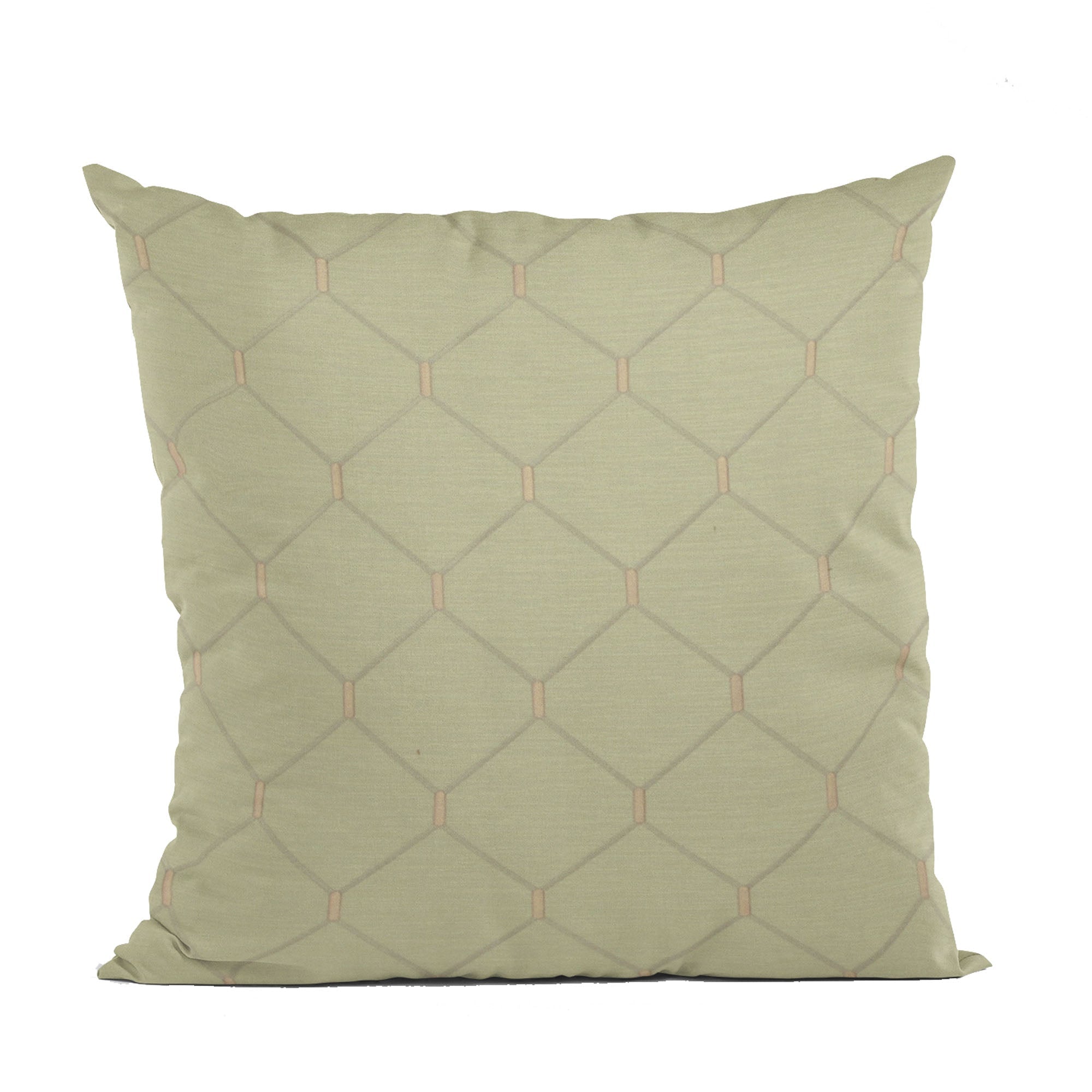 Plutus Creamy White Kona Embroydery, Some Shine To This Pattern Luxury Throw Pillow-0