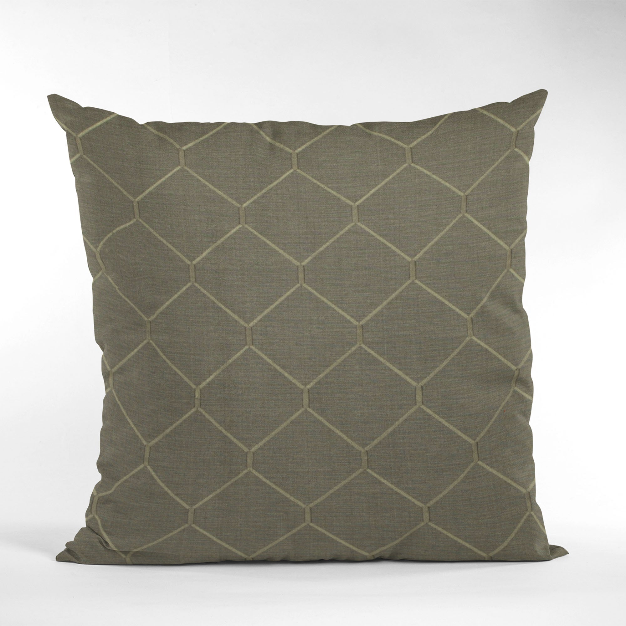 Plutus Bronze Kona Embroydery, Some Shine To This Pattern Luxury Throw Pillow-4