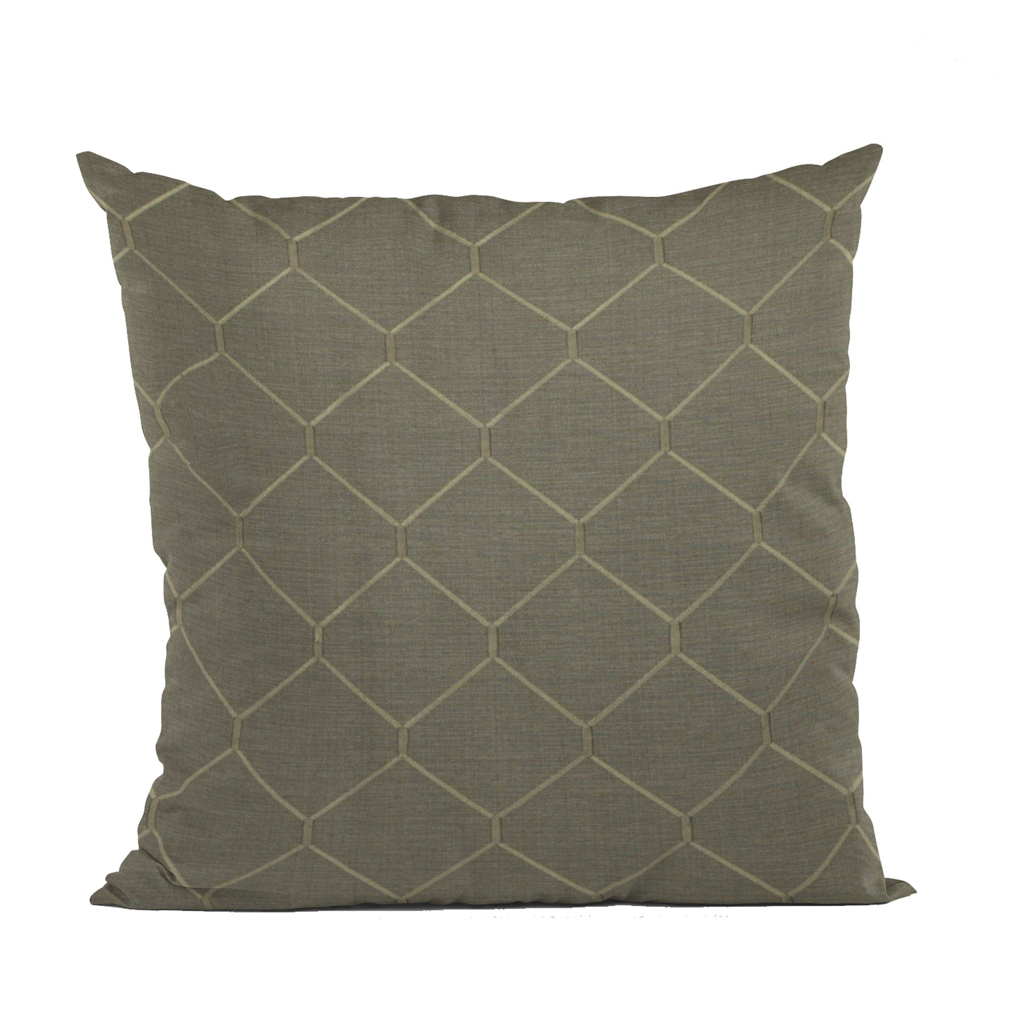 Plutus Bronze Kona Embroydery, Some Shine To This Pattern Luxury Throw Pillow-0