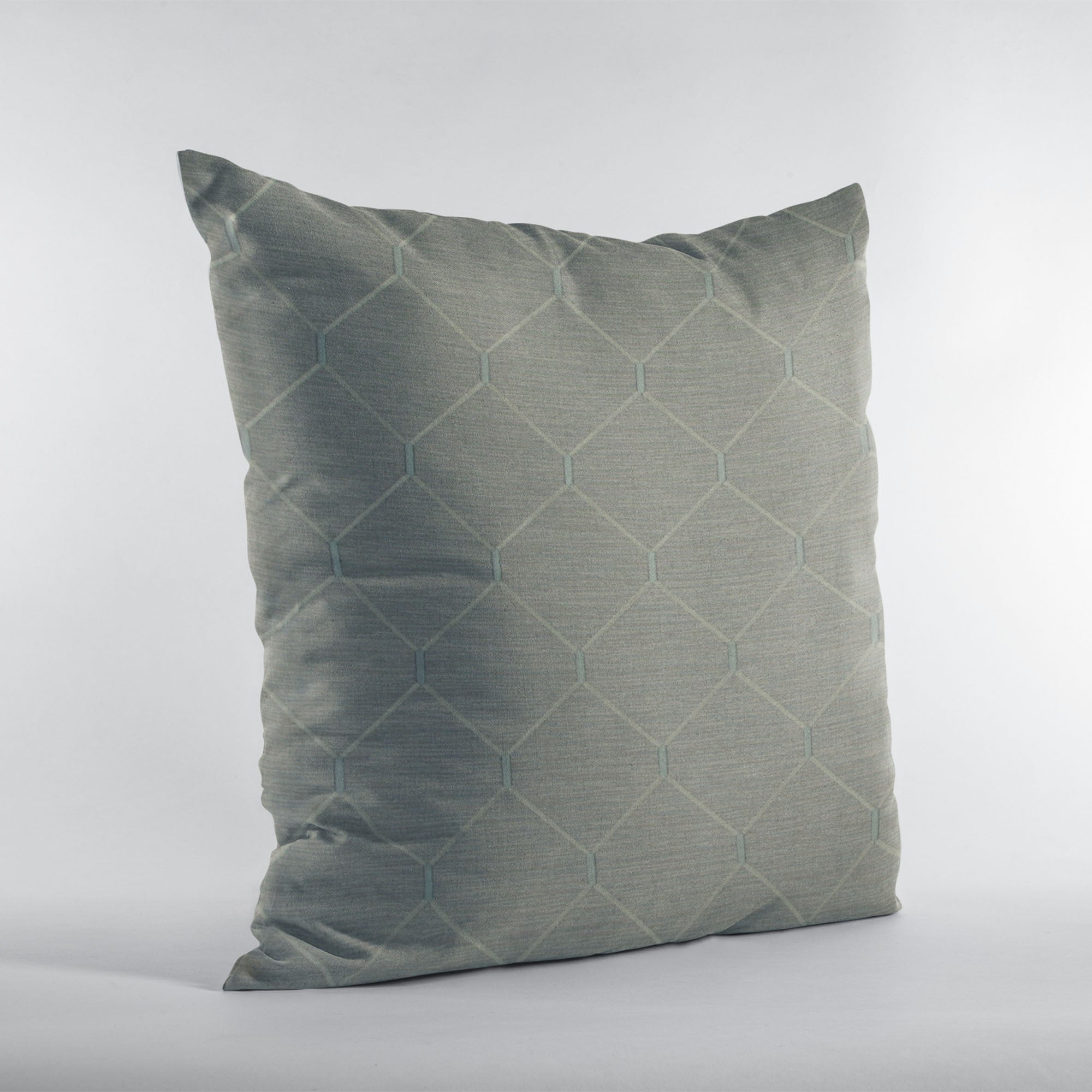 Plutus Urban Grey Kona Embroydery, Some Shine To This Pattern Luxury Throw Pillow-2