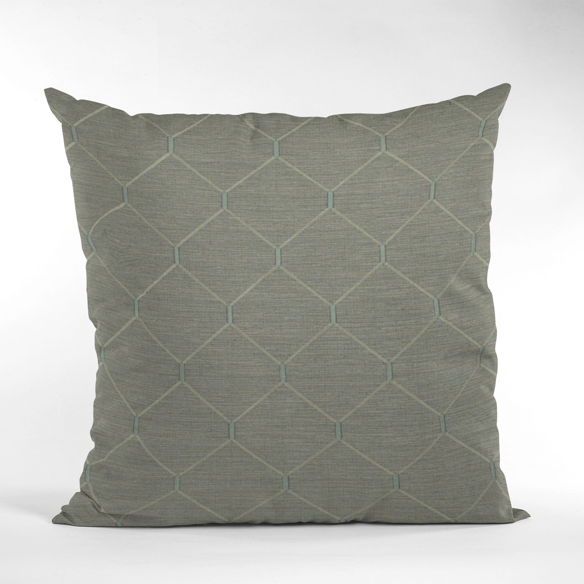 Plutus Urban Grey Kona Embroydery, Some Shine To This Pattern Luxury Throw Pillow-4