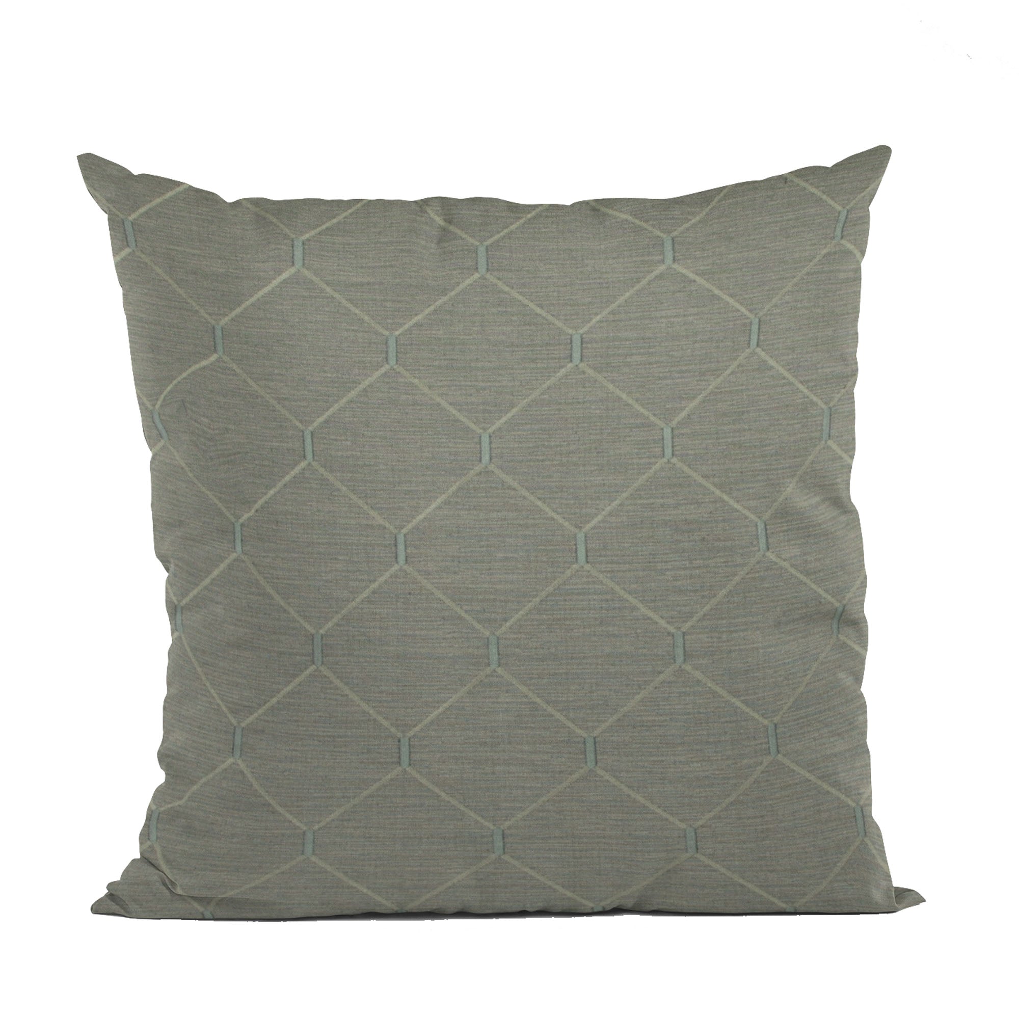 Plutus Urban Grey Kona Embroydery, Some Shine To This Pattern Luxury Throw Pillow-0