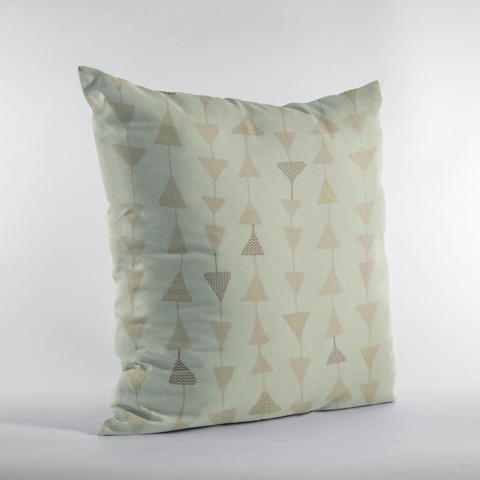 Plutus Natural Manti Embroydery, Some Of The Triangles Have Metalic Threads Luxury Throw Pillow-2