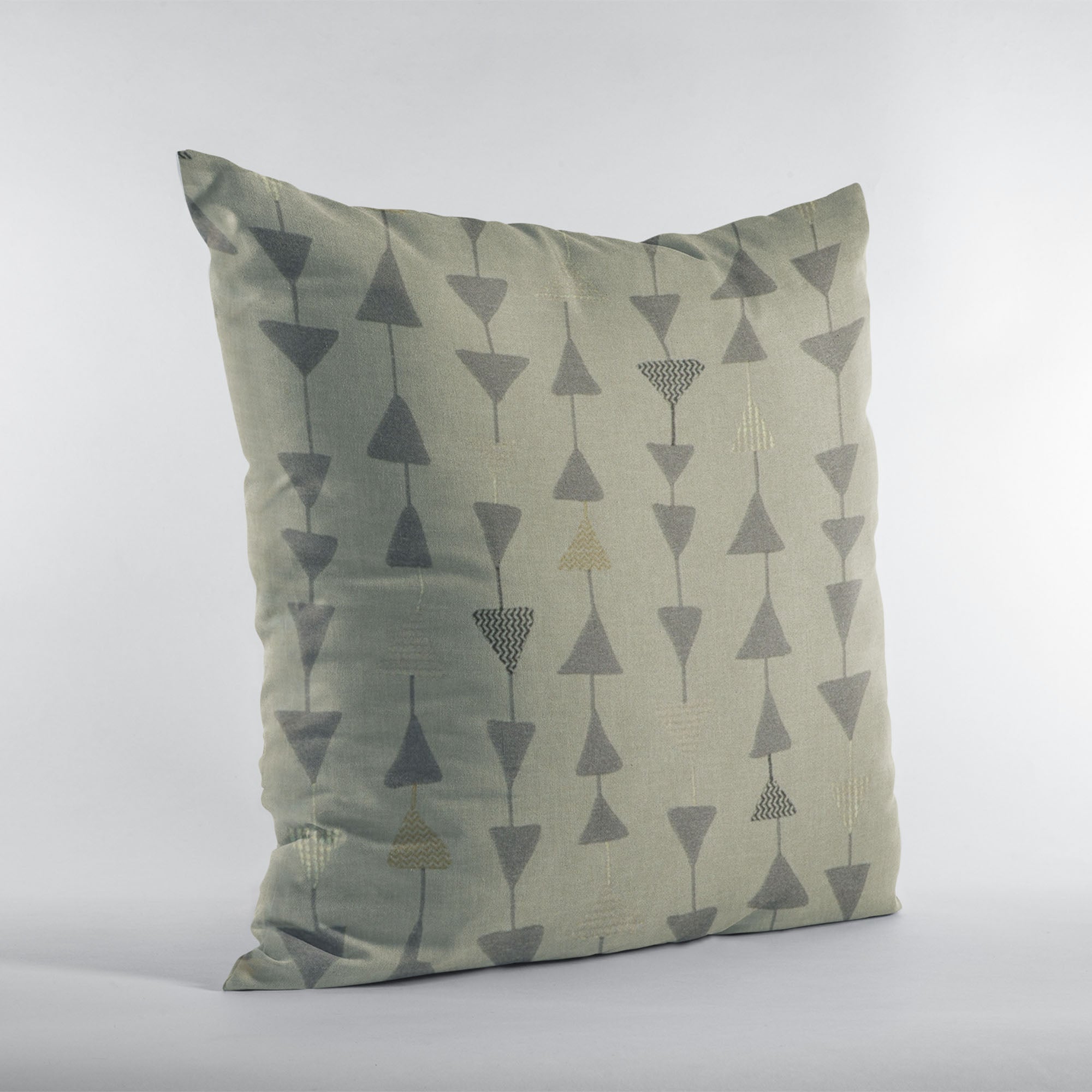 Plutus Pebble Manti Embroydery, Some Of The Triangles Have Metalic Threads Luxury Throw Pillow-2