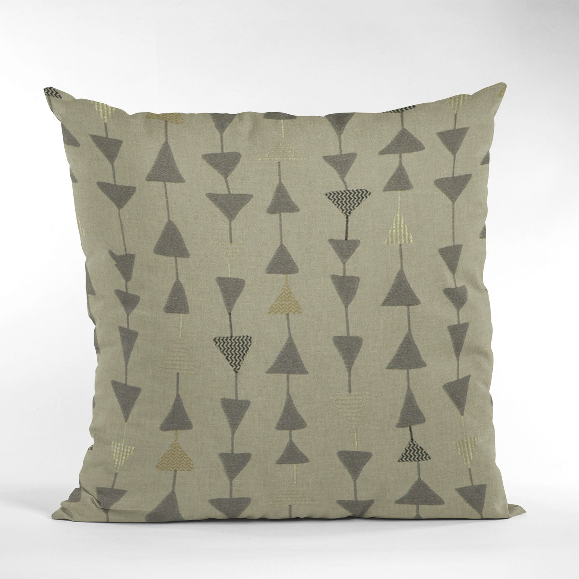 Plutus Pebble Manti Embroydery, Some Of The Triangles Have Metalic Threads Luxury Throw Pillow-4