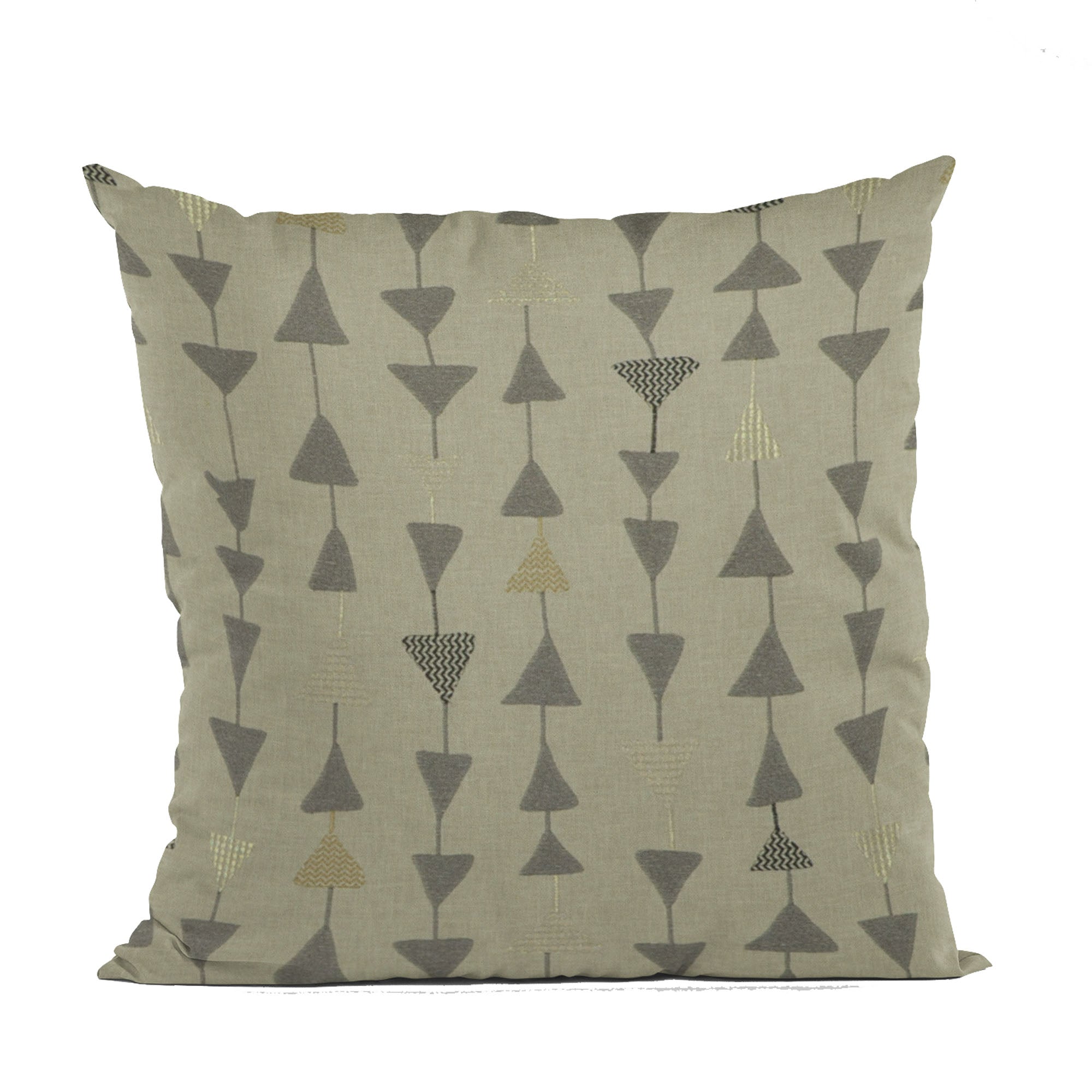 Plutus Pebble Manti Embroydery, Some Of The Triangles Have Metalic Threads Luxury Throw Pillow-0