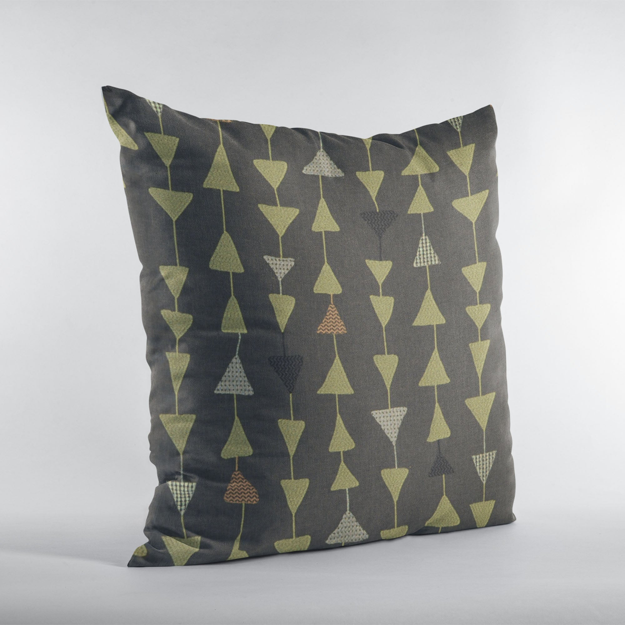 Plutus River Rock Manti Embroydery, Some Of The Triangles Have Metalic Threads Luxury Throw Pillow-2