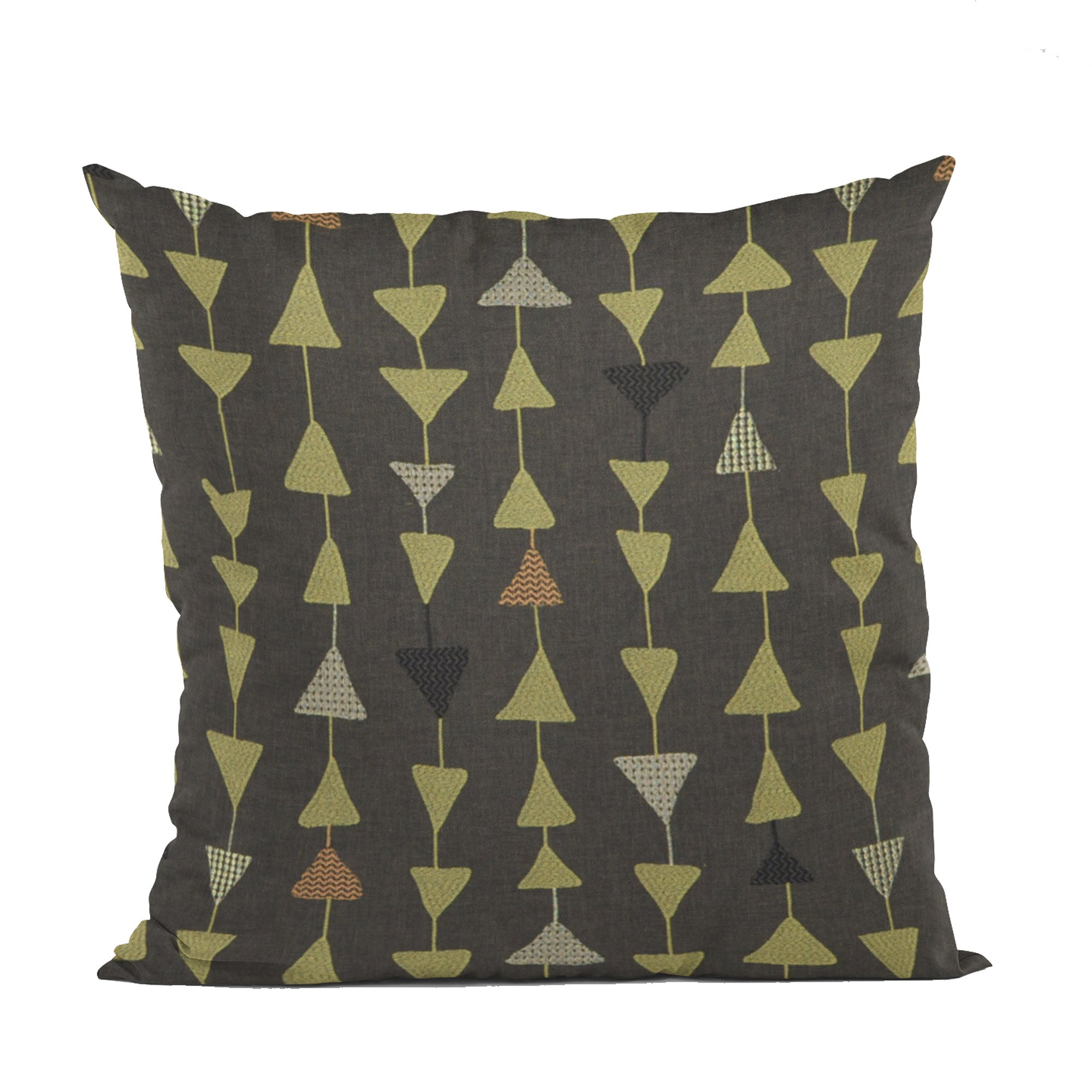 Plutus River Rock Manti Embroydery, Some Of The Triangles Have Metalic Threads Luxury Throw Pillow-0