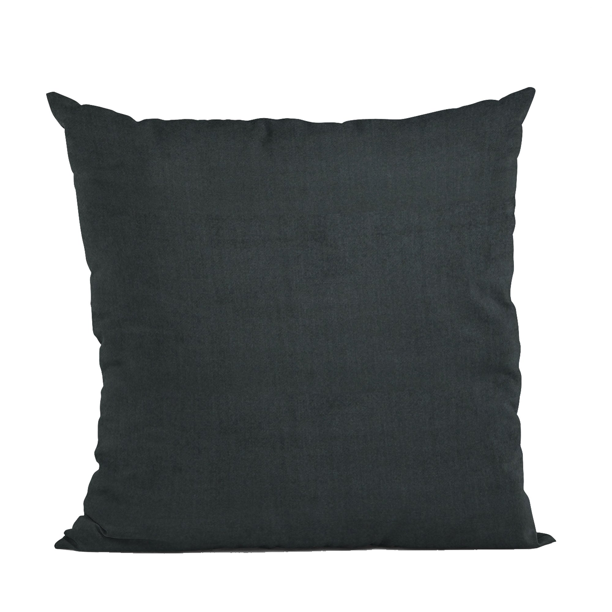 Plutus Black Solid Shiny Velvet Luxury Throw Pillow-0