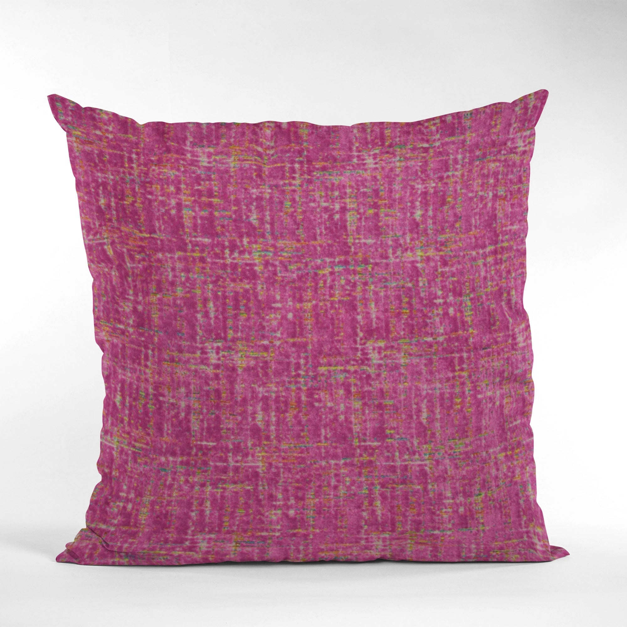 Plutus Fuchsia New Planet Cut Velvet Luxury Throw Pillow-4