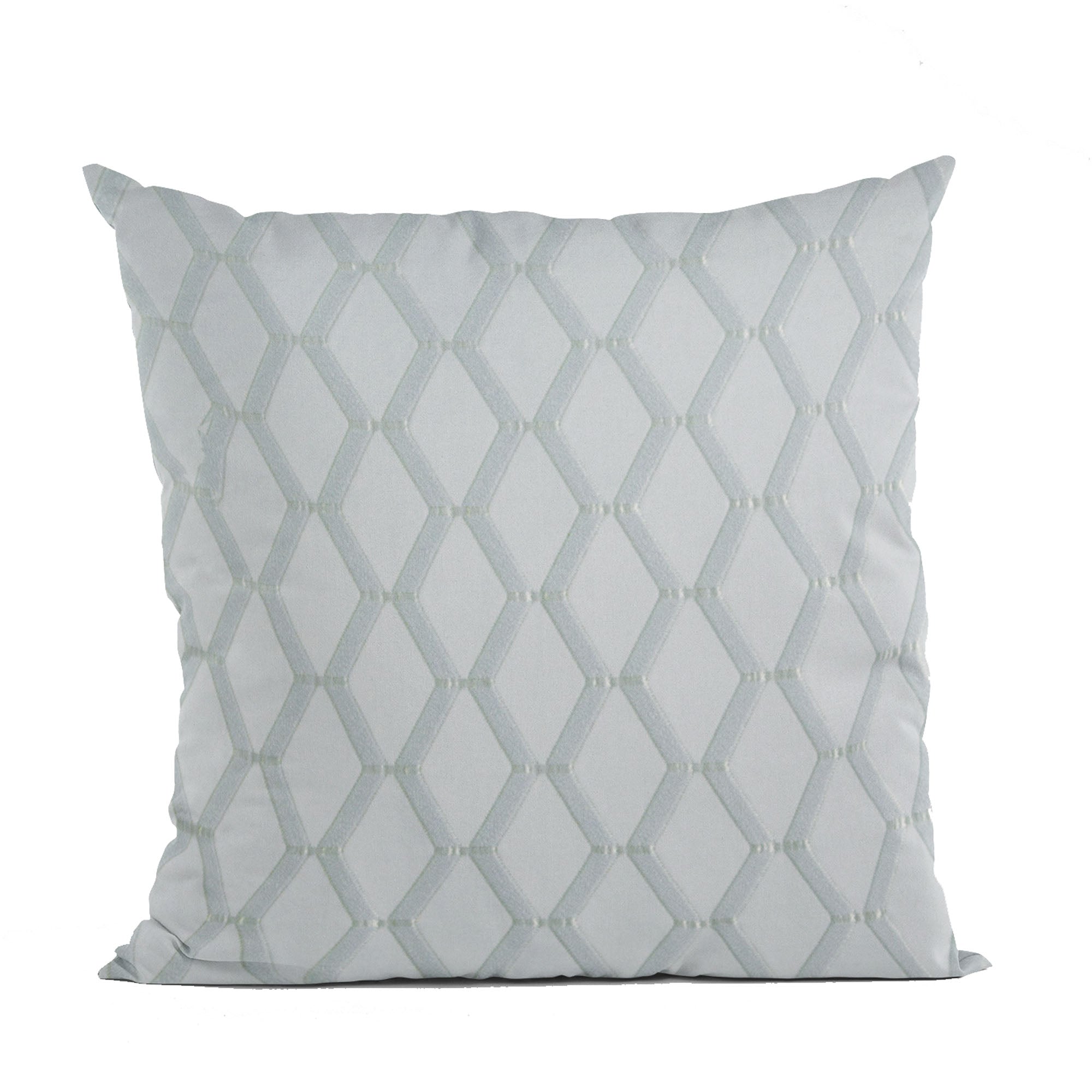 Plutus Silver Diamond Shiny Fabric With Embroydery Luxury Throw Pillow-0