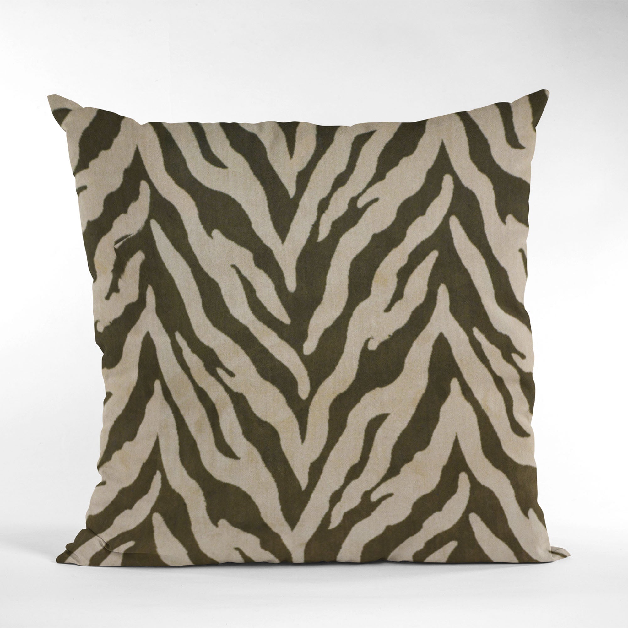 Plutus Tribal Zebra Zebra Print Velvet Luxury Throw Pillow-4