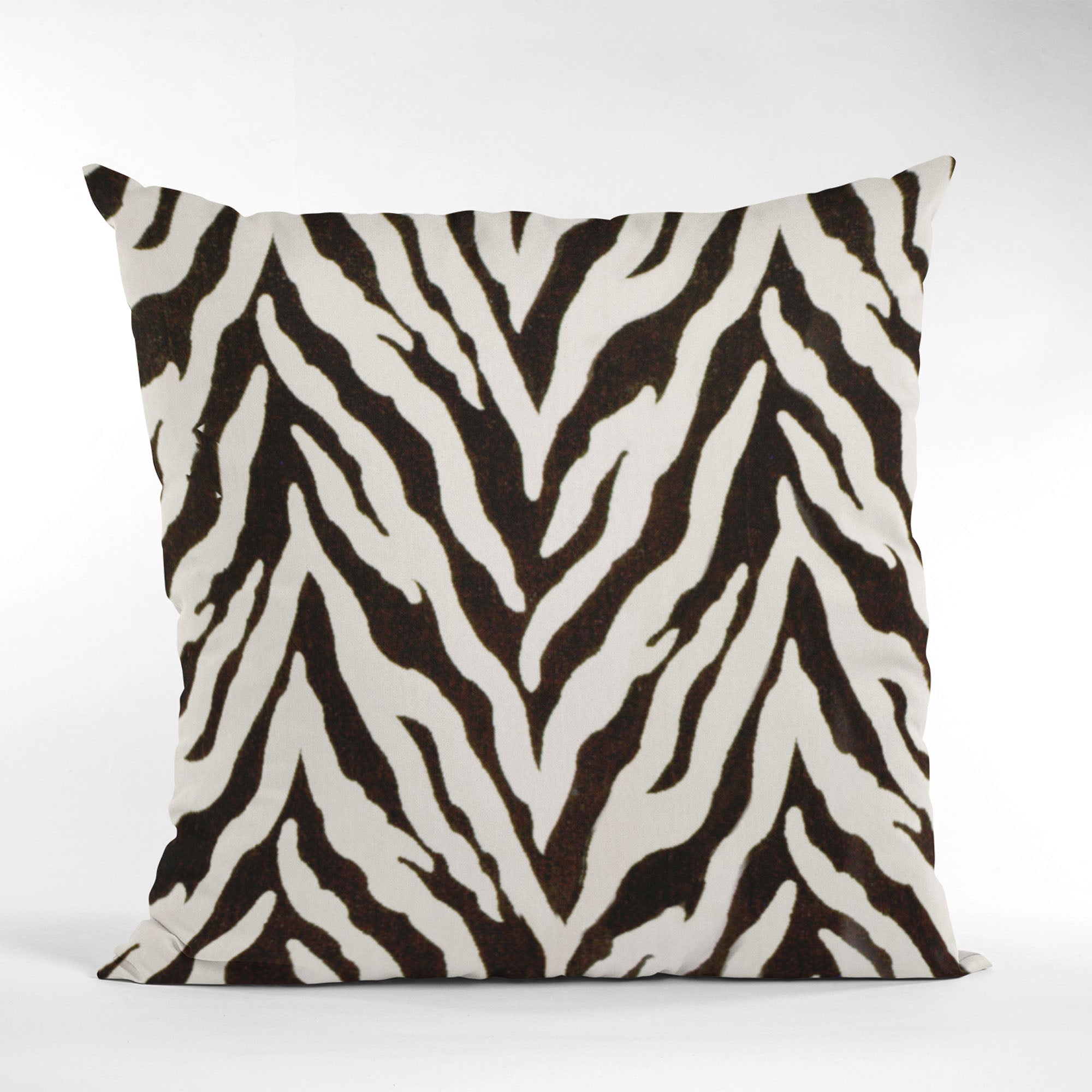 Plutus Ebony/Ivory Zebra Zebra Print Velvet Luxury Throw Pillow-4