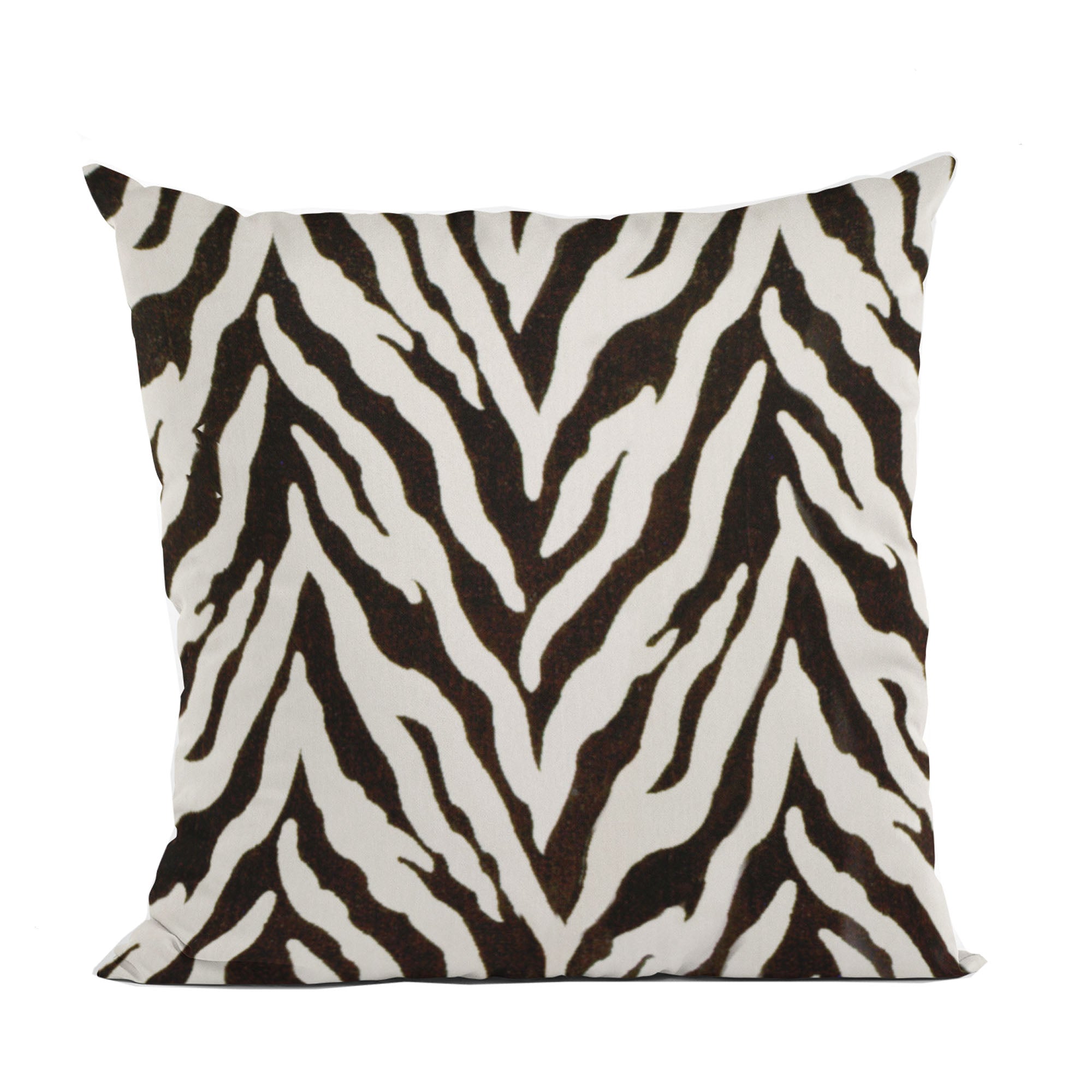 Plutus Ebony/Ivory Zebra Zebra Print Velvet Luxury Throw Pillow-0