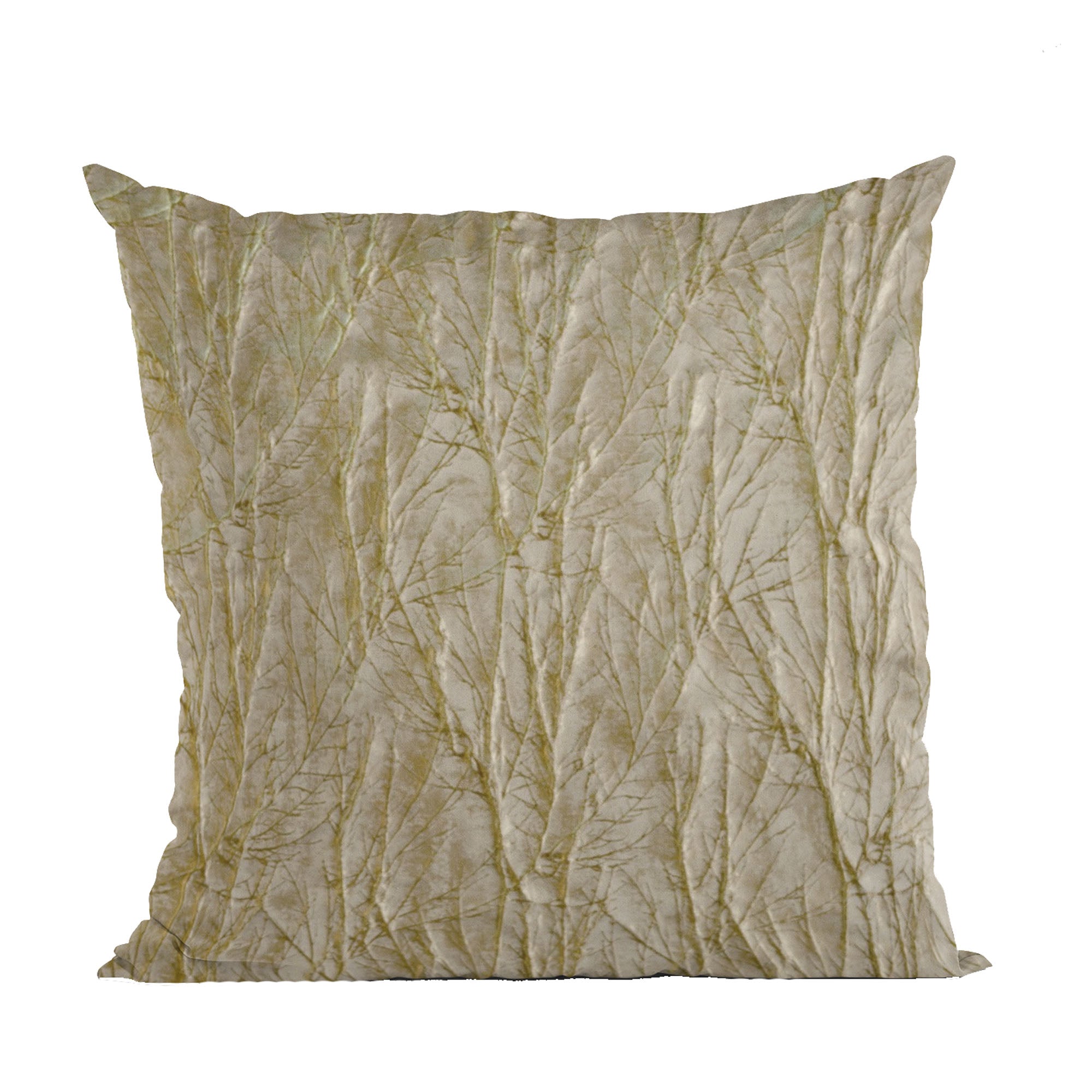 Plutus Golden Yarns Shiny Fabric With Twig Pattern Luxury Throw Pillow-0