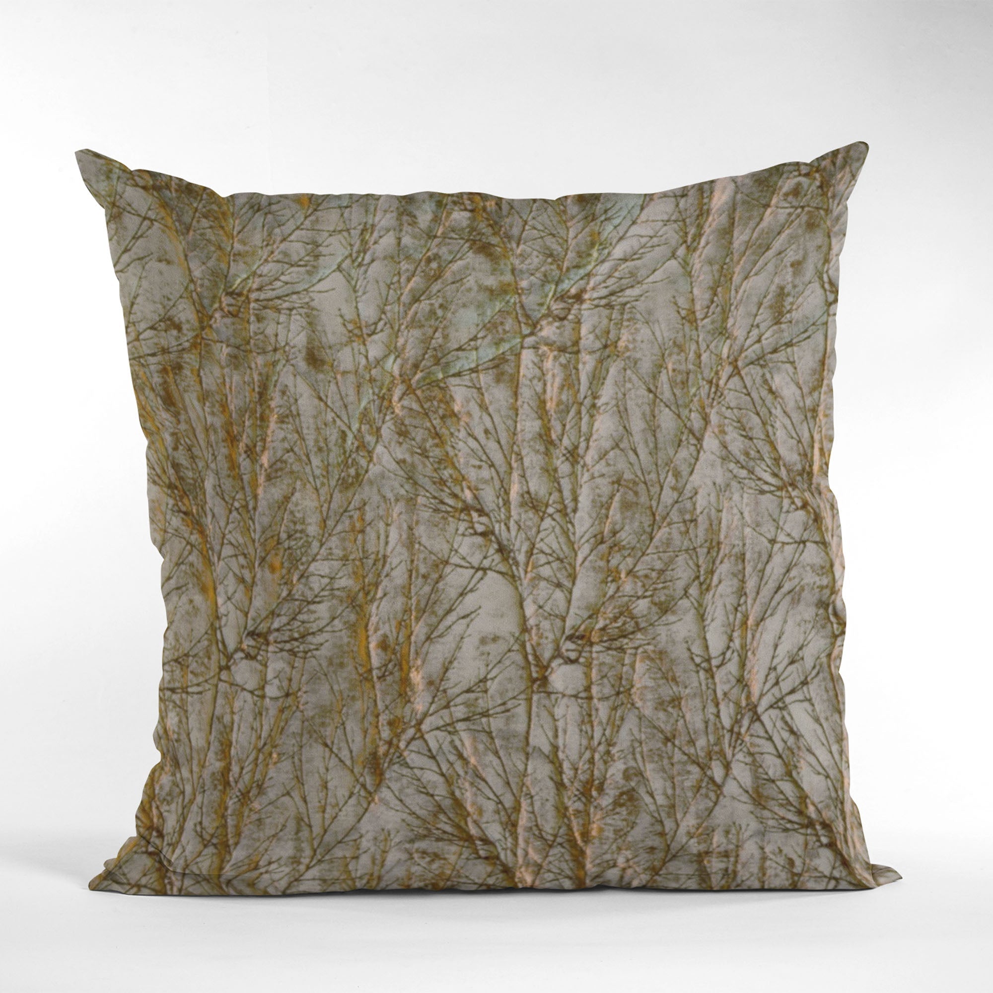 Plutus Patina Yarns Shiny Fabric With Twig Pattern Luxury Throw Pillow-4