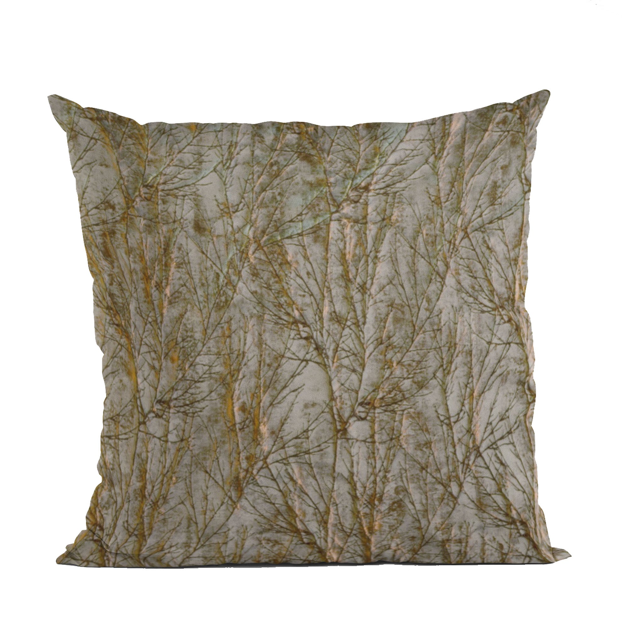 Plutus Patina Yarns Shiny Fabric With Twig Pattern Luxury Throw Pillow-0