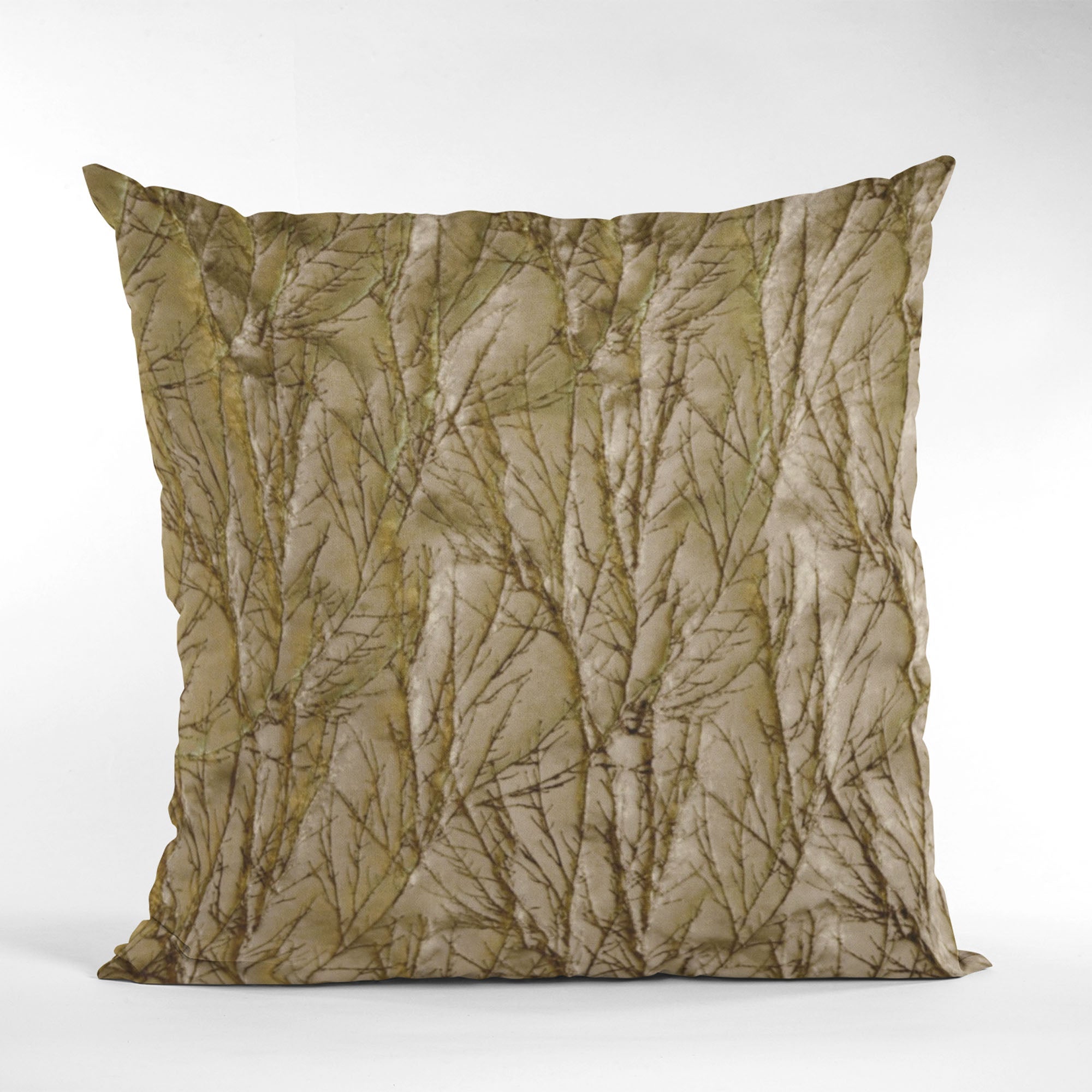 Plutus Burnished Bronze Yarns Shiny Fabric With Twig Pattern Luxury Throw Pillow-4