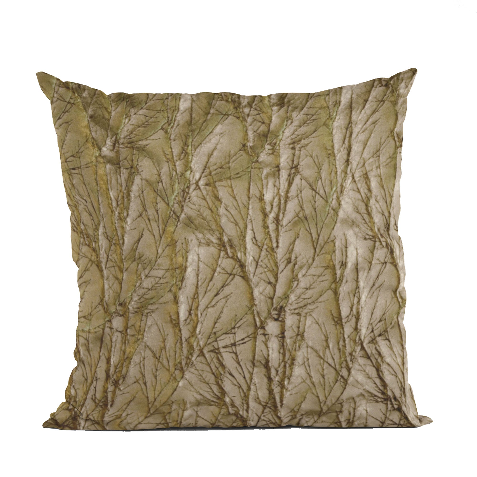 Plutus Burnished Bronze Yarns Shiny Fabric With Twig Pattern Luxury Throw Pillow-0