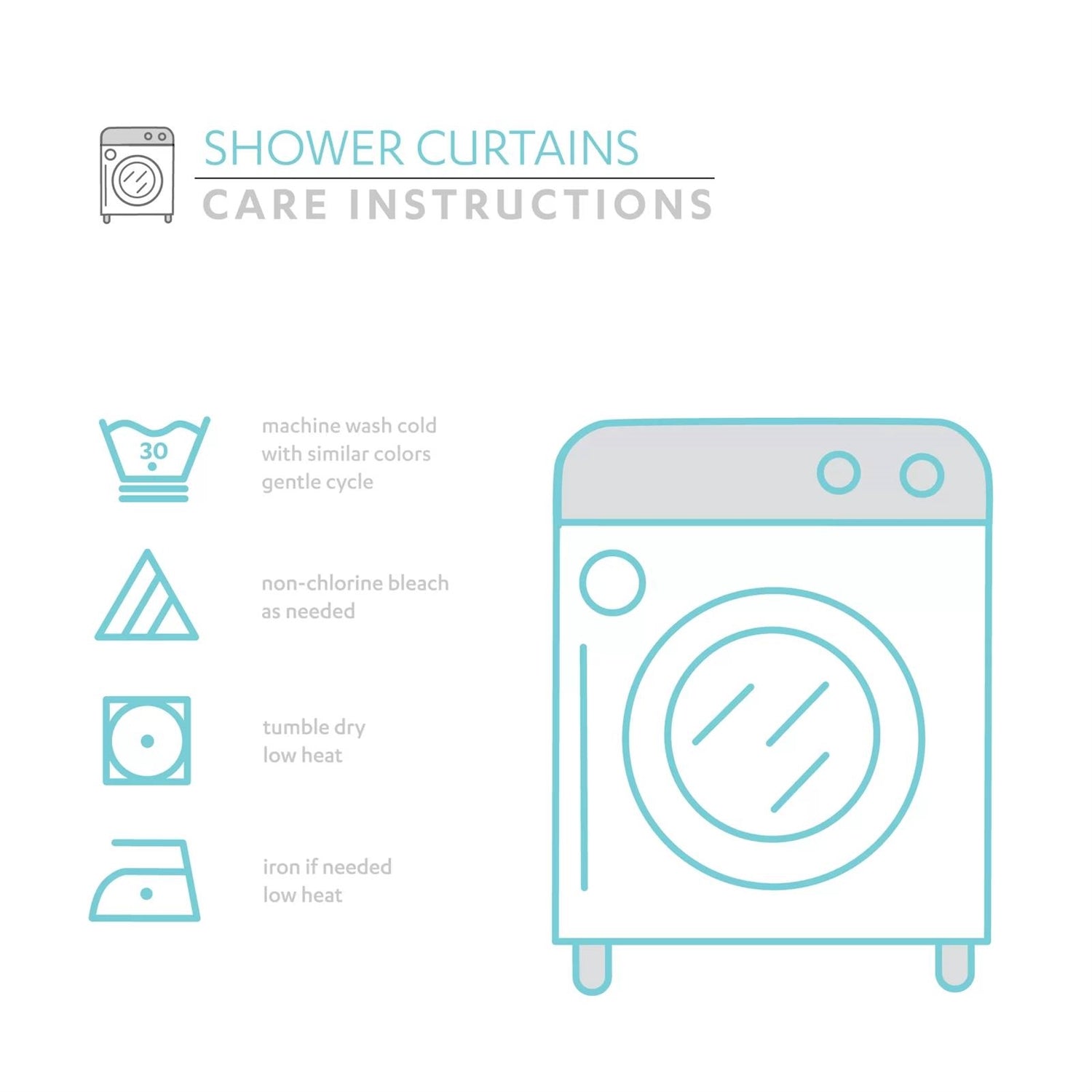 72-inch Pastel Blue Chenille Cotton Shower Curtain with Chevron Pattern-4