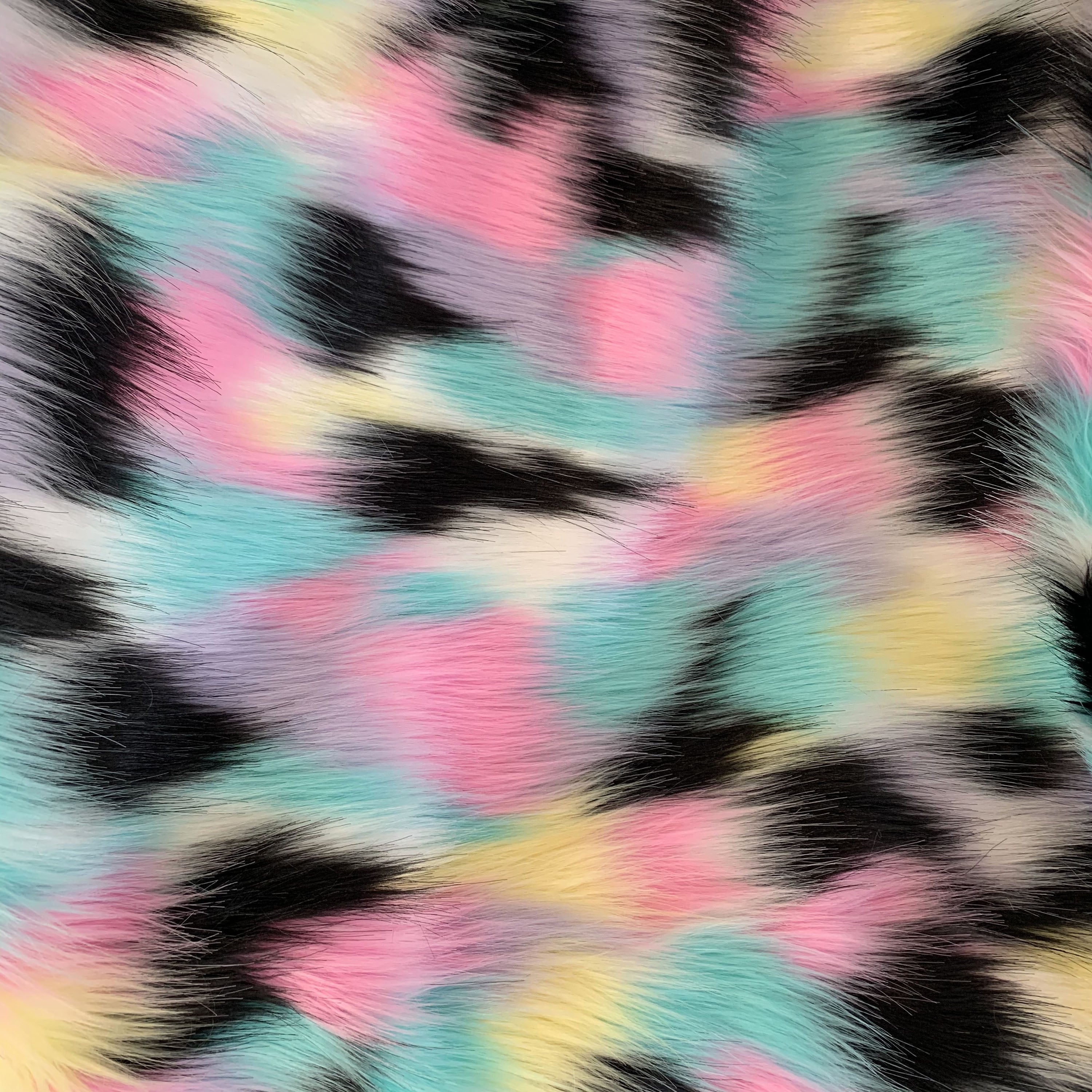 Plutus Pink, Blue, Black, Yellow  Exotic Faux Fur Luxury Throw Blanket-1