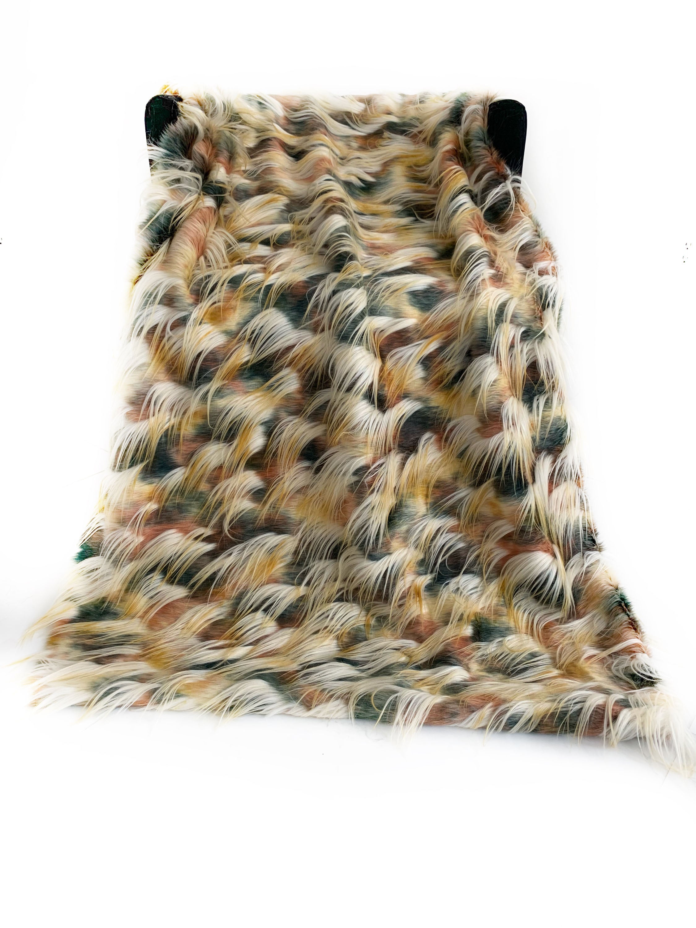 Plutus Multi-Color  Fancy Feather Faux Fur Luxury Throw Blanket-2