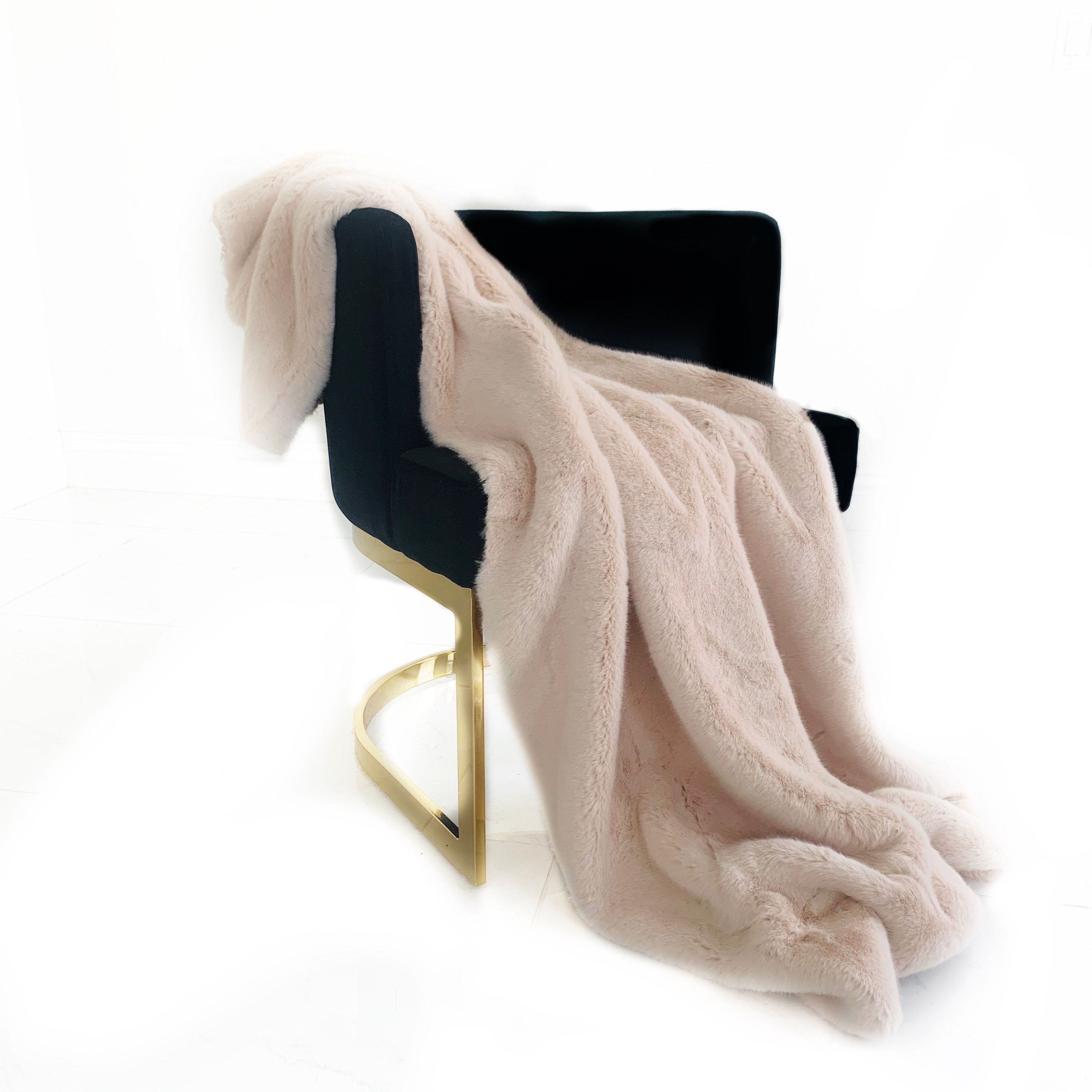 Plutus Pink  Plush Faux Fur Luxury Throw Blanket-2