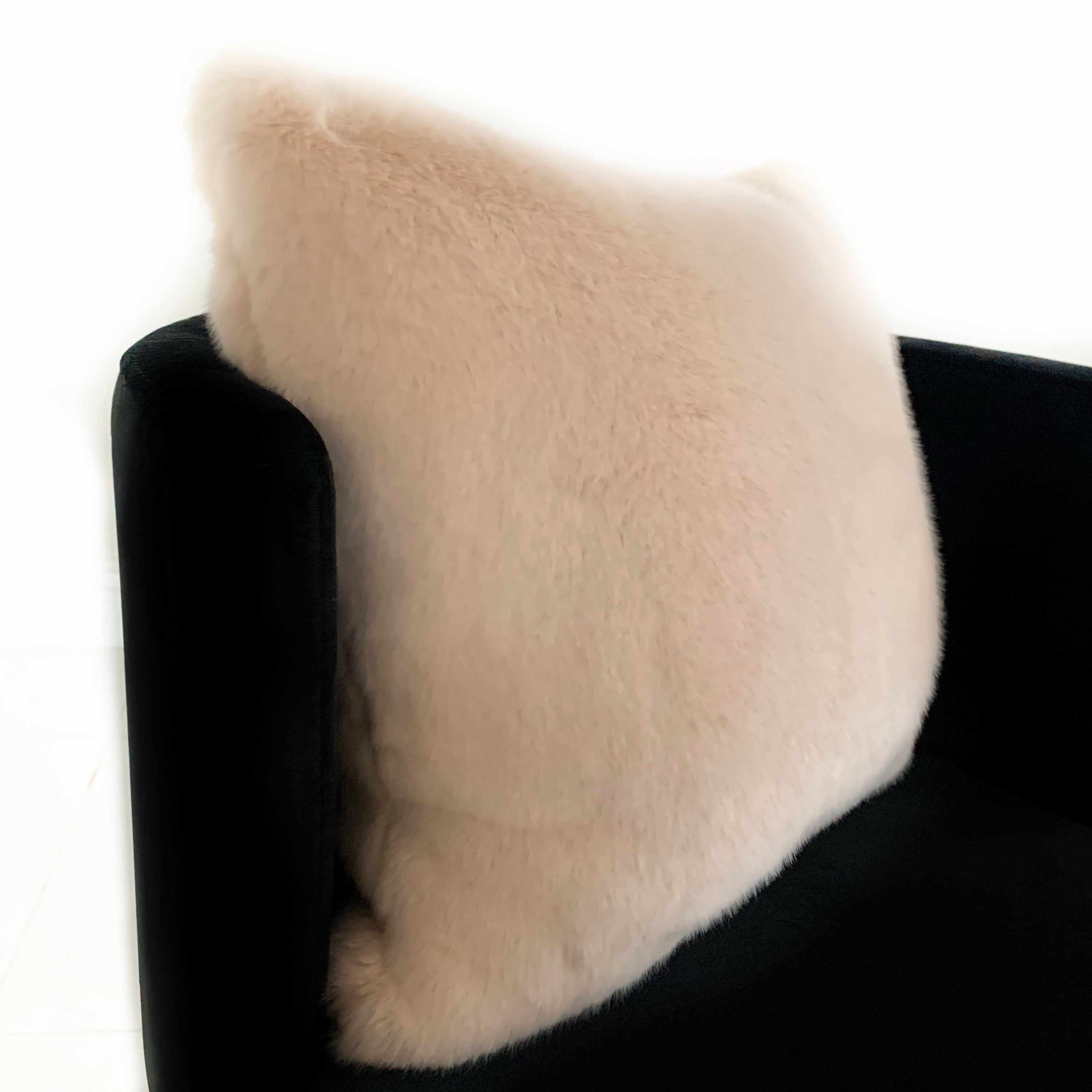 Plutus Pink Plush Animal Faux Fur Luxury Throw Pillow-2