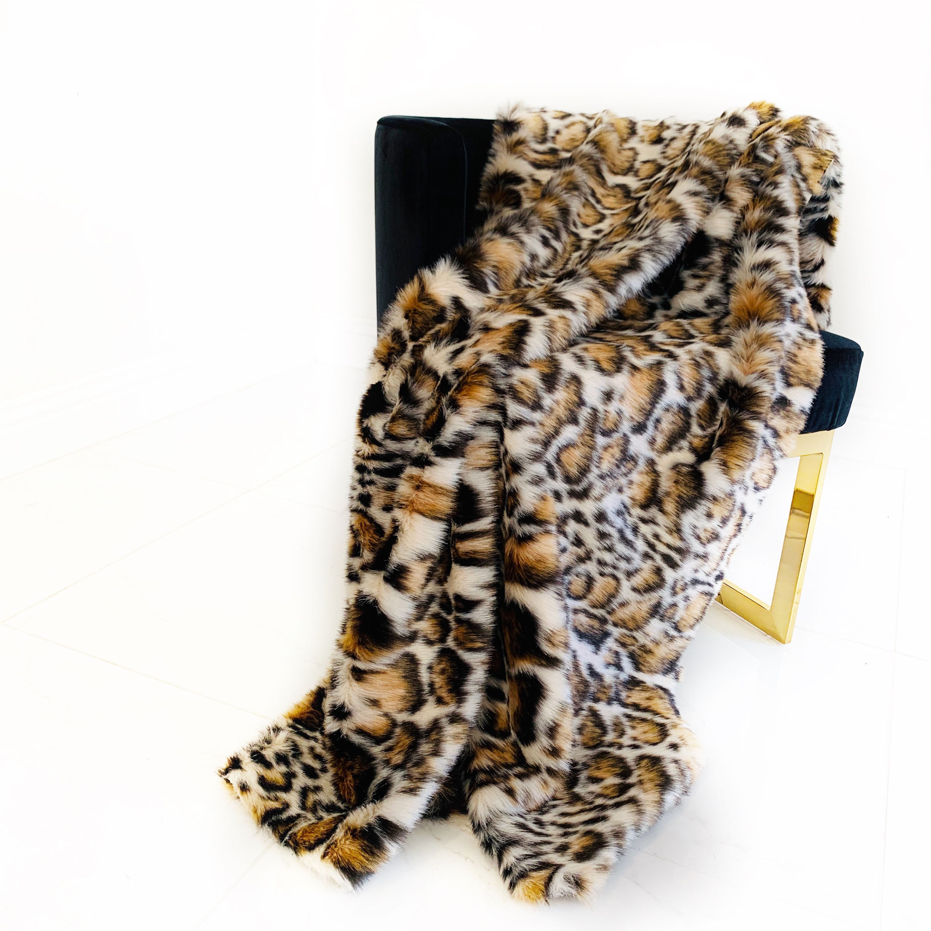 Plutus Brown  Tiger Faux Fur Luxury Throw Blanket-2