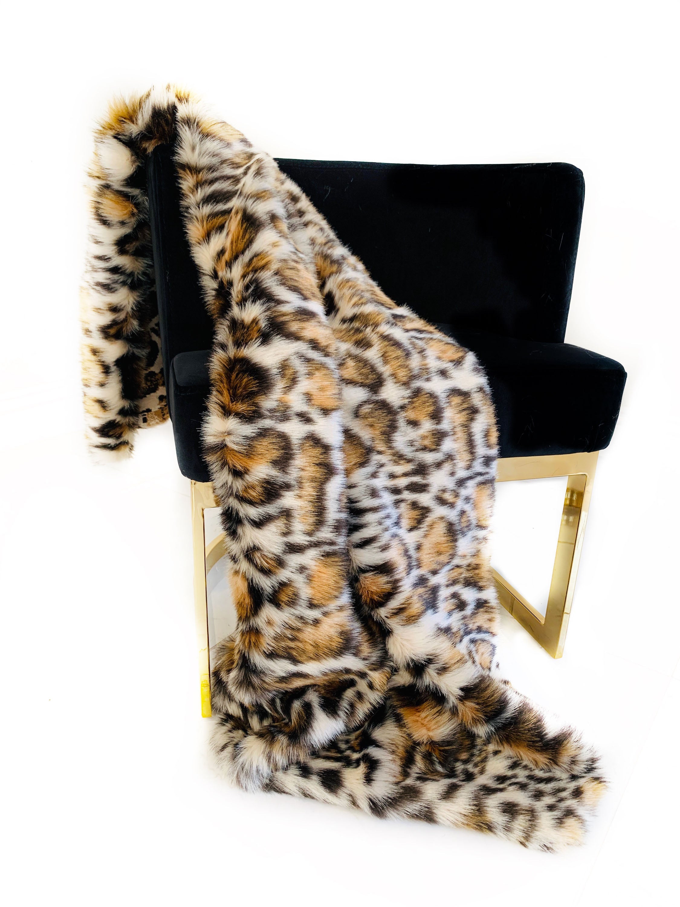 Plutus Brown  Tiger Faux Fur Luxury Throw Blanket-0