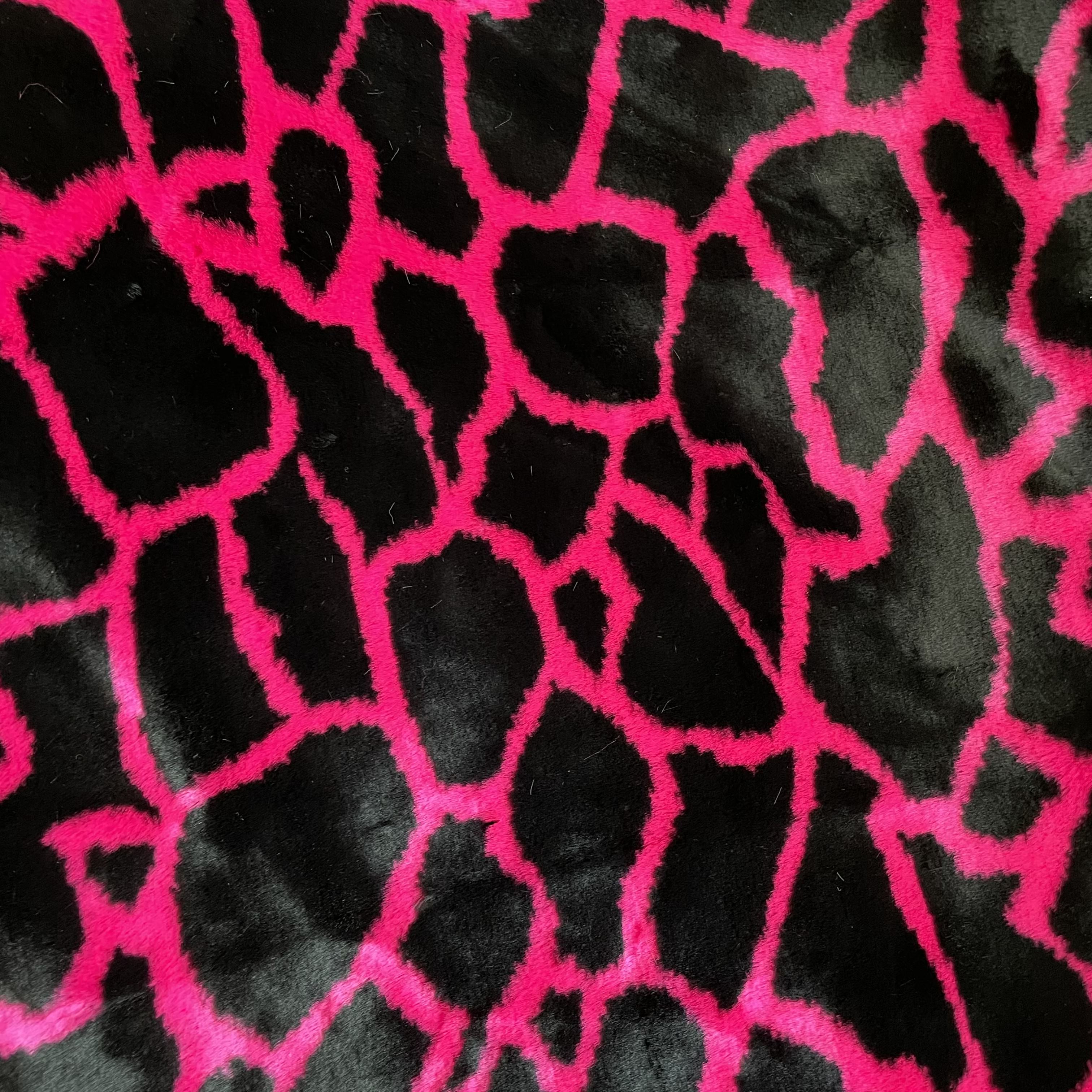 Plutus Pink Black Plush Faux Fur Luxury Throw Blanket-1