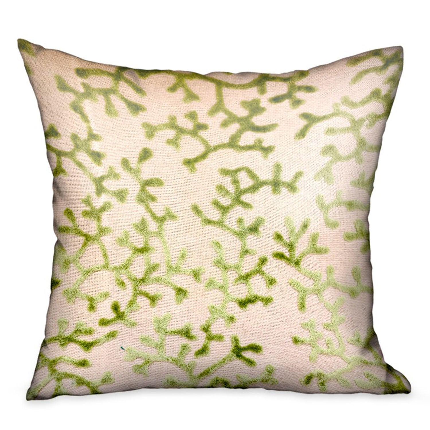 Sage Reef Apple Green Floral Luxury Throw Pillow-0