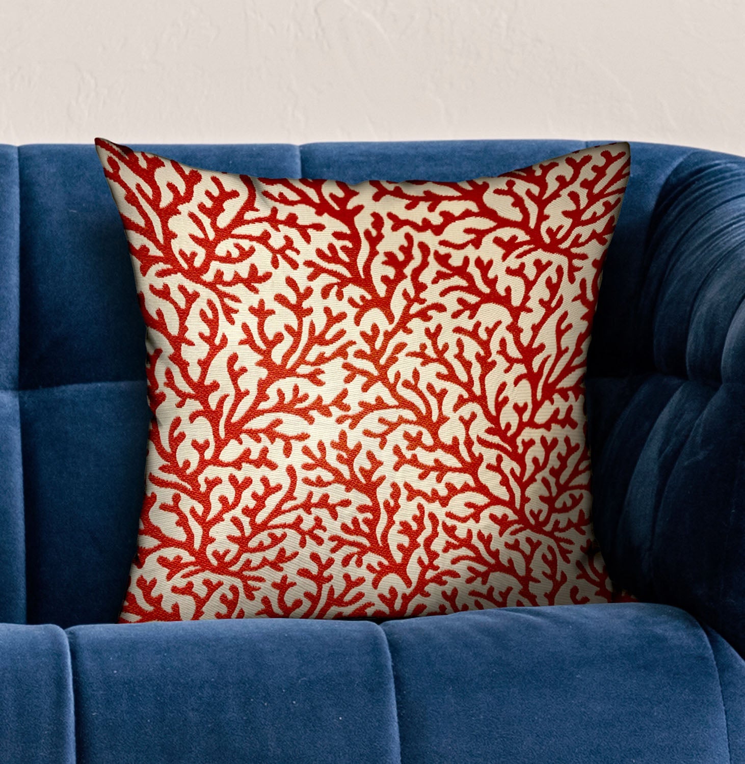 Sweet Trinidad Red Floral Luxury Throw Pillow-1