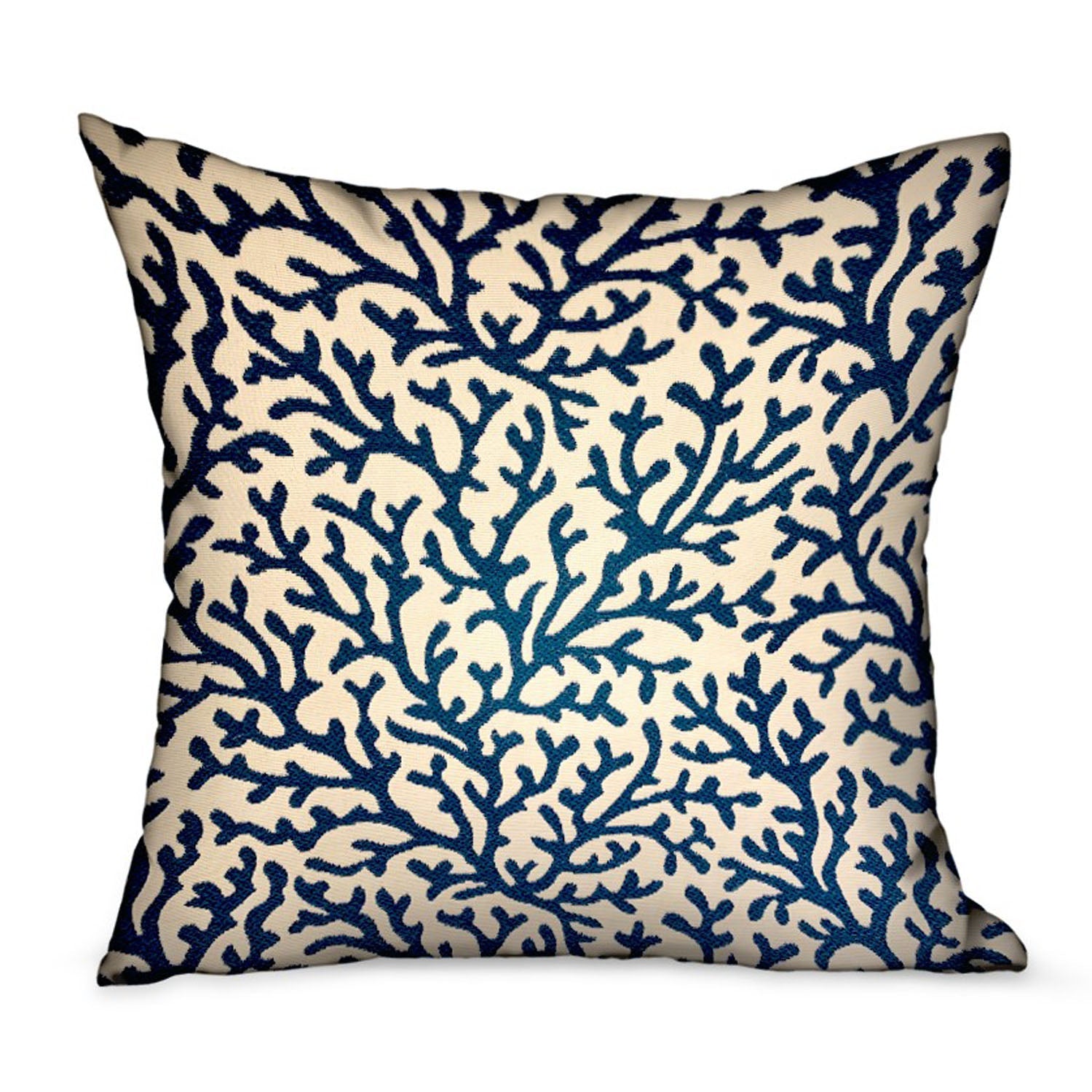 Sapphire Vines Blue, cream Floral Luxury Throw Pillow-0