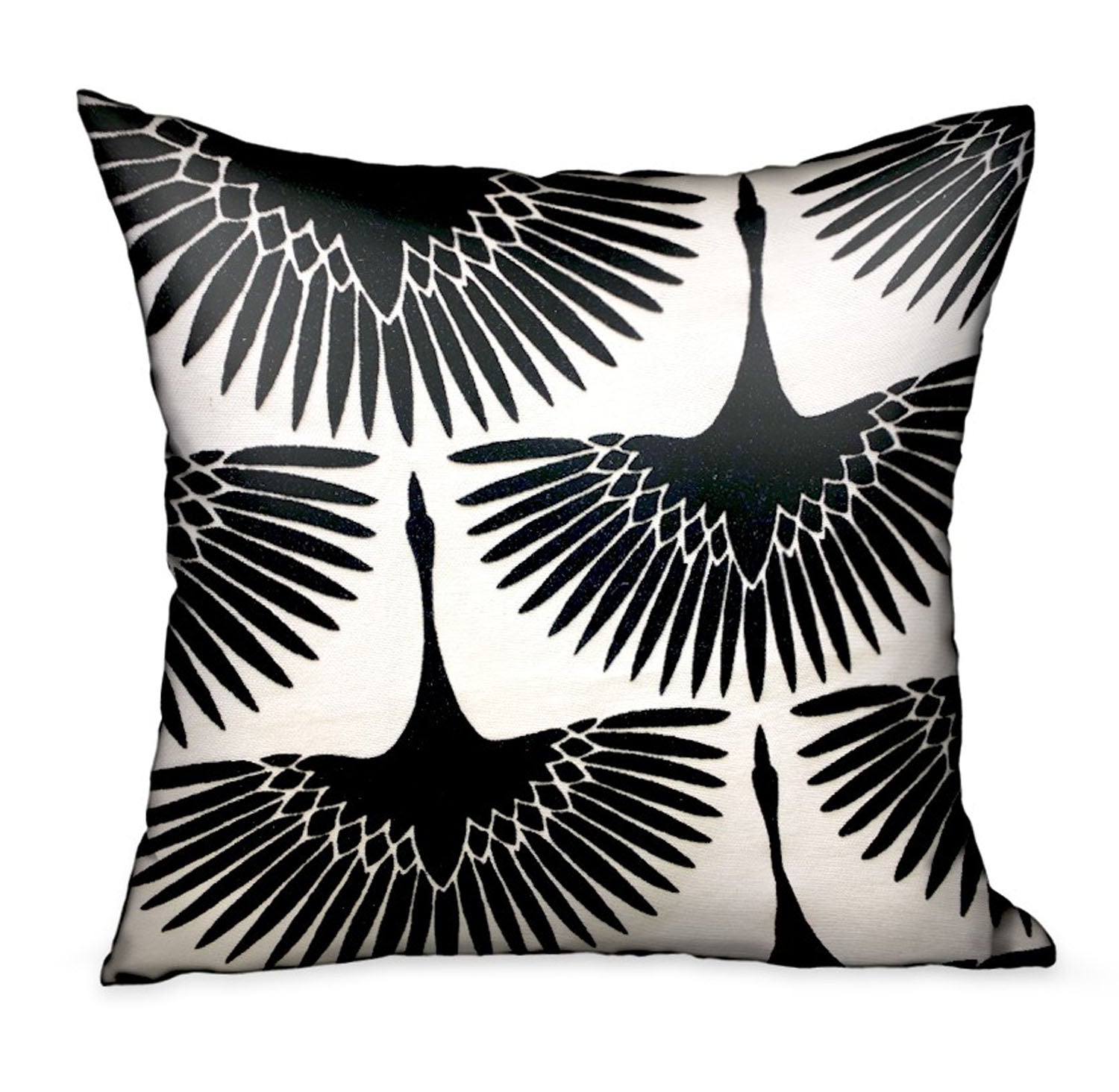 Black Swan Black Animal Motif Luxury Throw Pillow-0