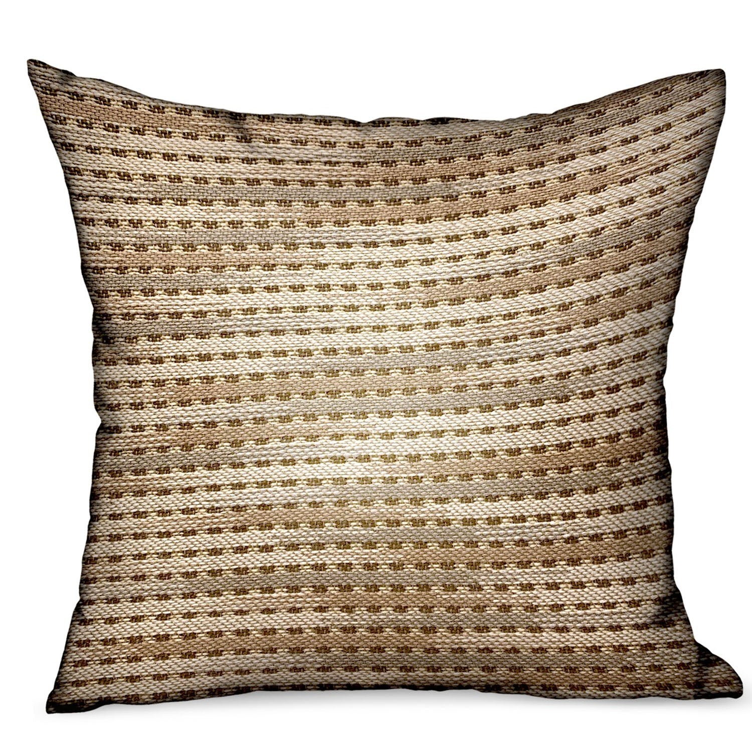 Tawny Edge Brown Stripes Luxury Outdoor/Indoor Throw Pillow-0