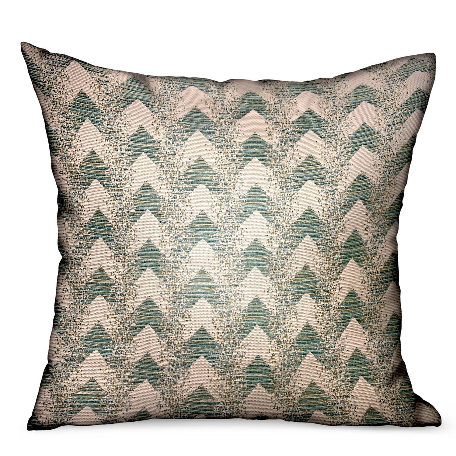 Forest Jade Sea Green Chevron Luxury Outdoor/Indoor Throw Pillow-0